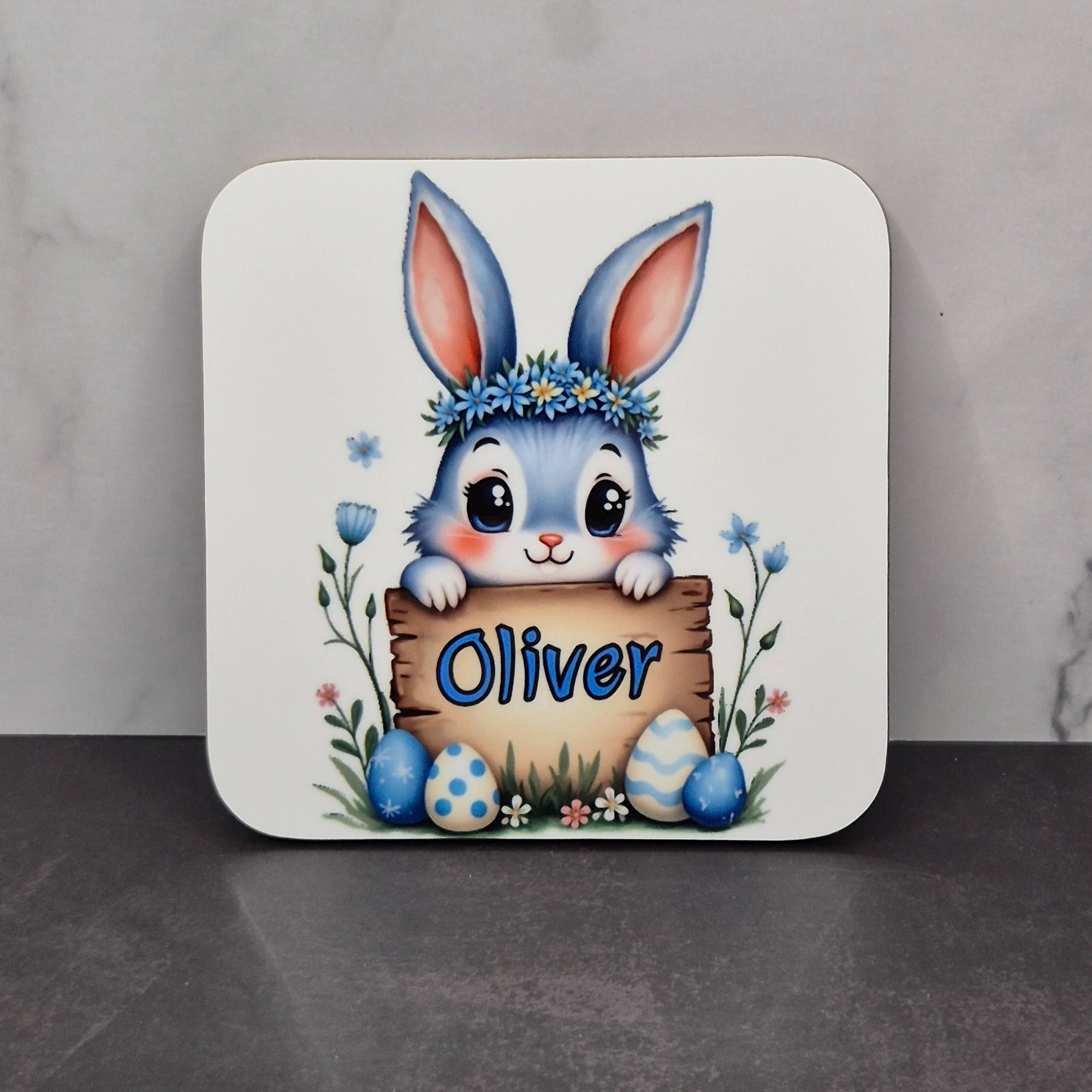 Custom Easter Bunny Coaster for Him (Square)