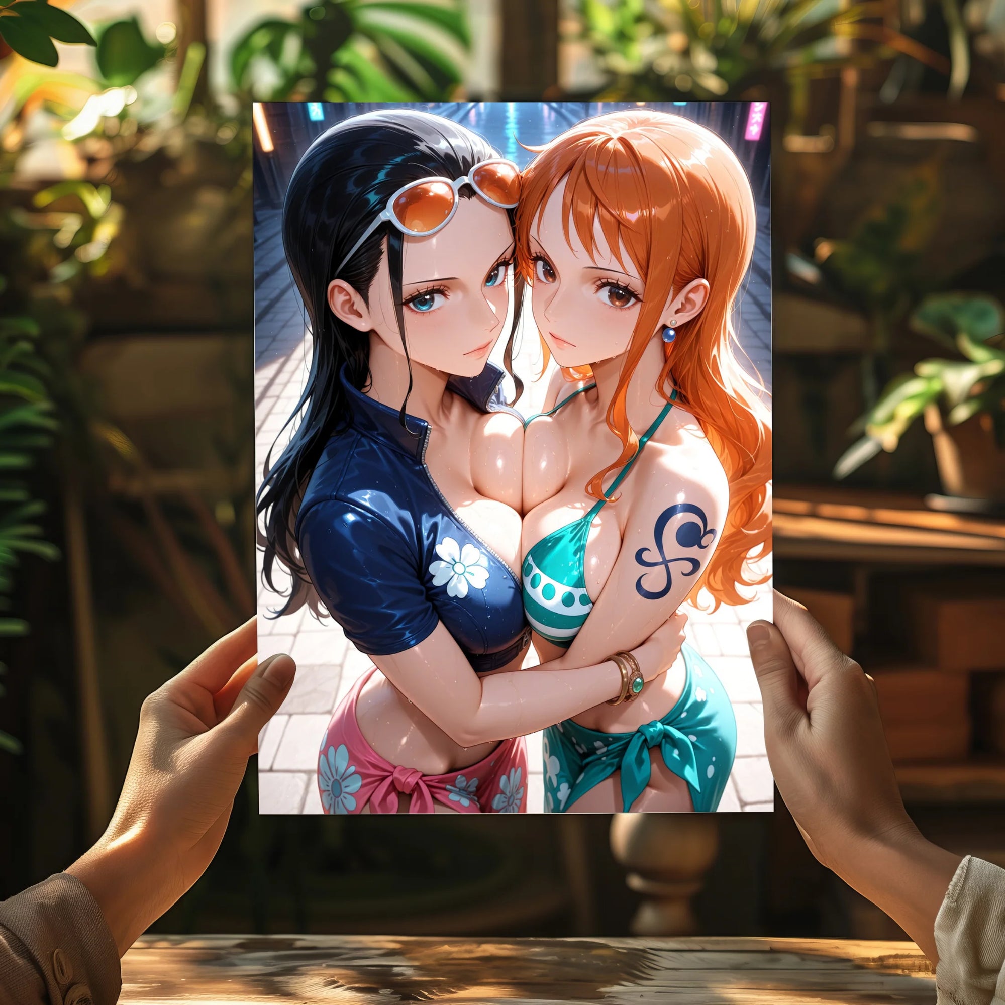 One Piece – Nami Metal Poster | Glossy Finish with Hanging Strips & Metal Stand