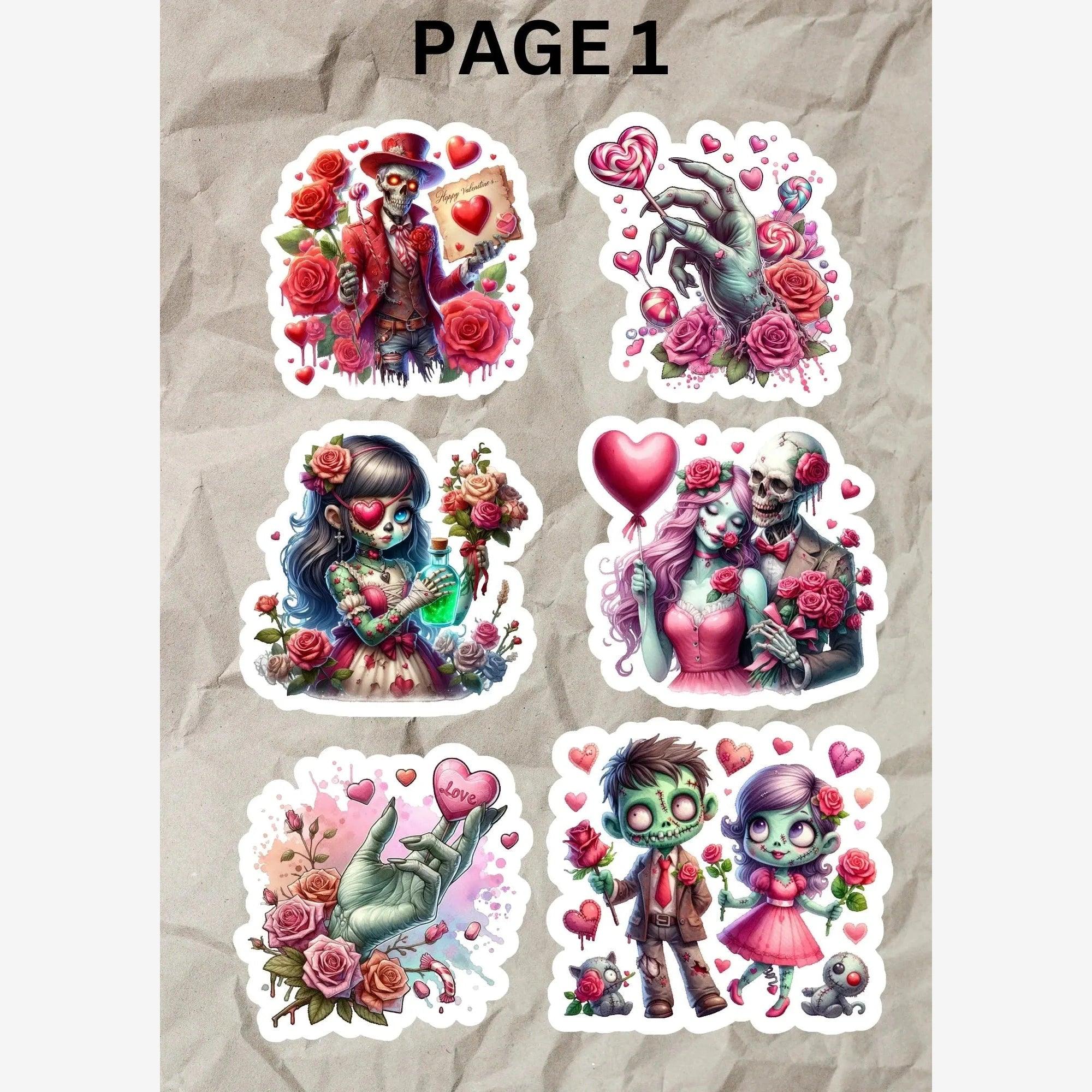 Stickers, Valentines (Pack of 4) II – Engraving Purrfection