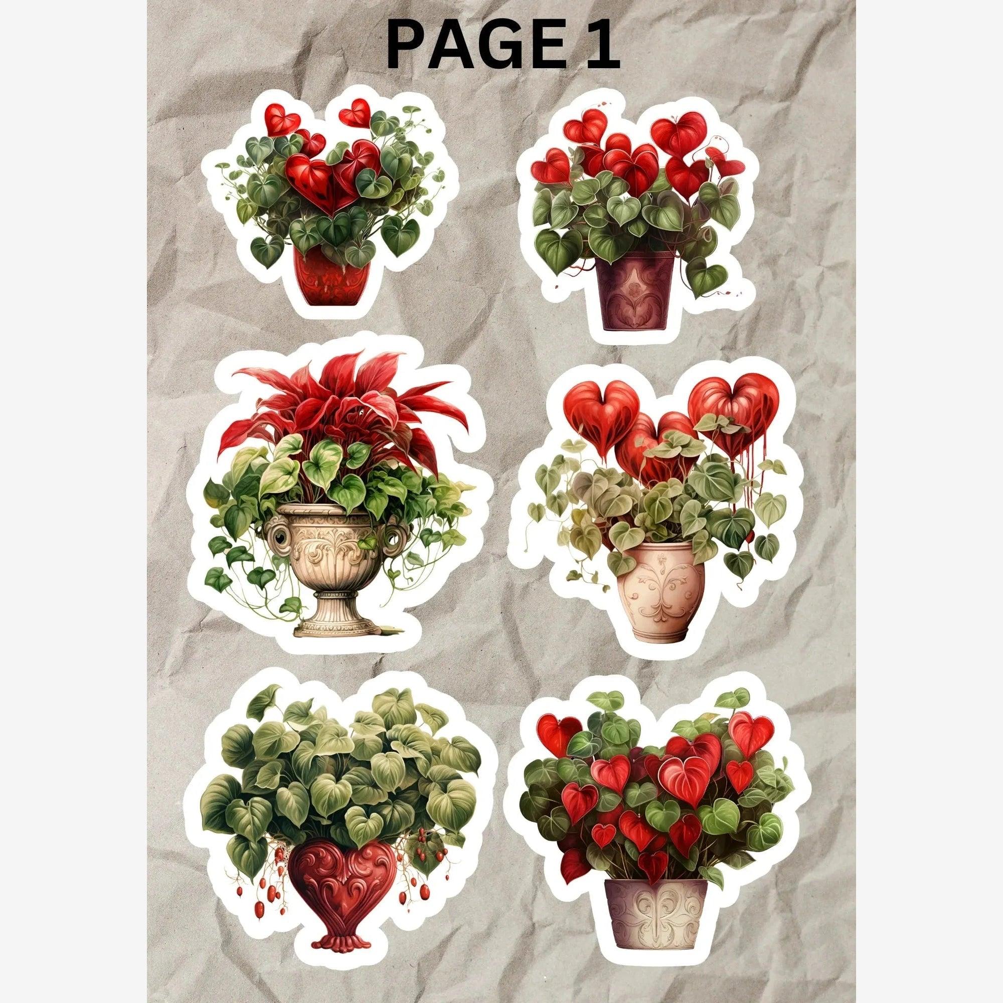 Stickers, Valentines (Pack of 4) III – Engraving Purrfection