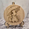Charmander with Umbrella Wooden Coaster – Pokémon Cozy Edition