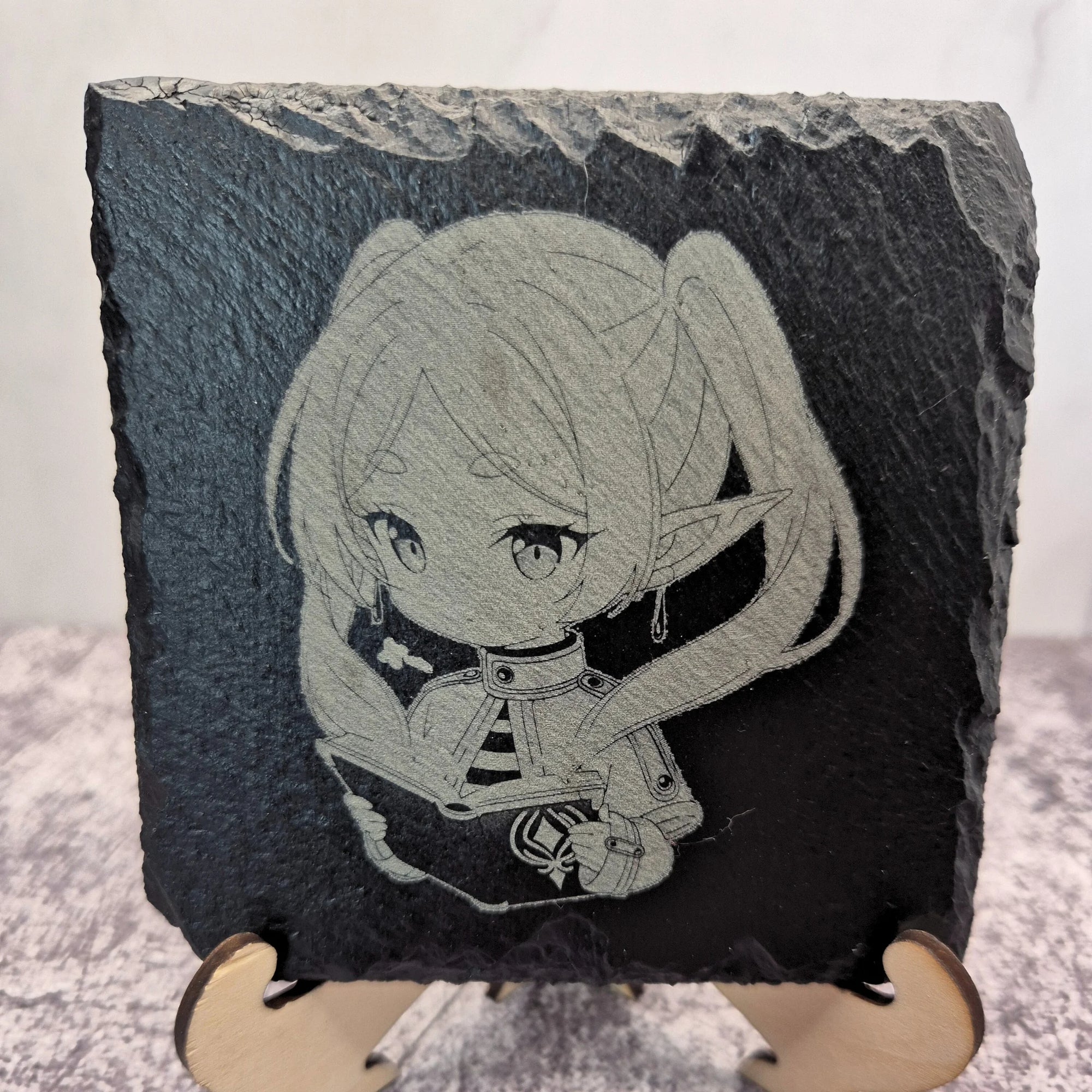 Chibi Frieren Slate Coaster – Frieren: Beyond Journey’s End
