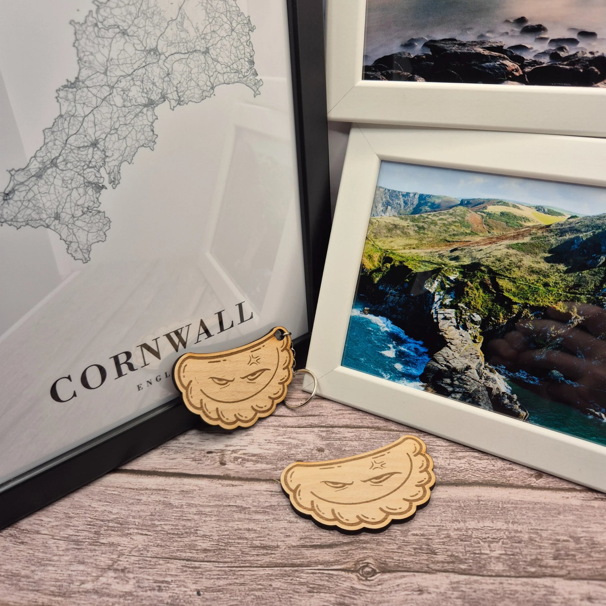 Angry Pasty Face, Wooden Keyring, Magnet Set