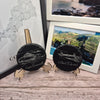 Slate Coasters Set, Cornwall Thamed (Round)