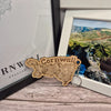 Cornwall Map, Wooden Keyring, Magnet Set