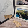 Cornwall Map, Wooden Keyring, Magnet Set