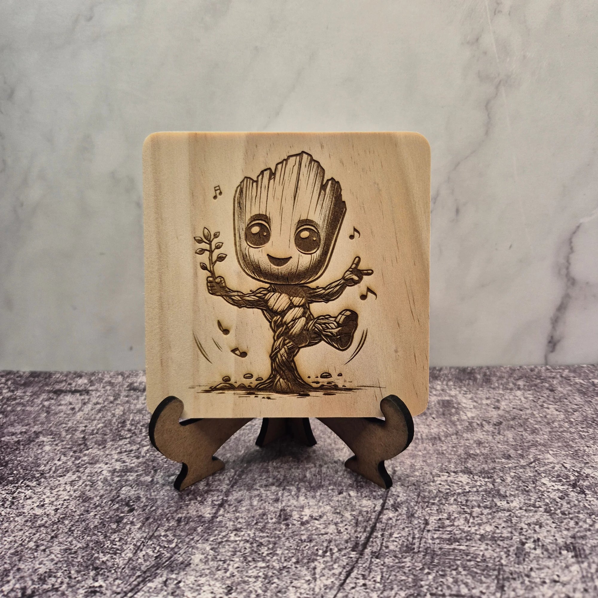 Groot Wooden Coaster – Guardians of the Galaxy Cute Tree Design