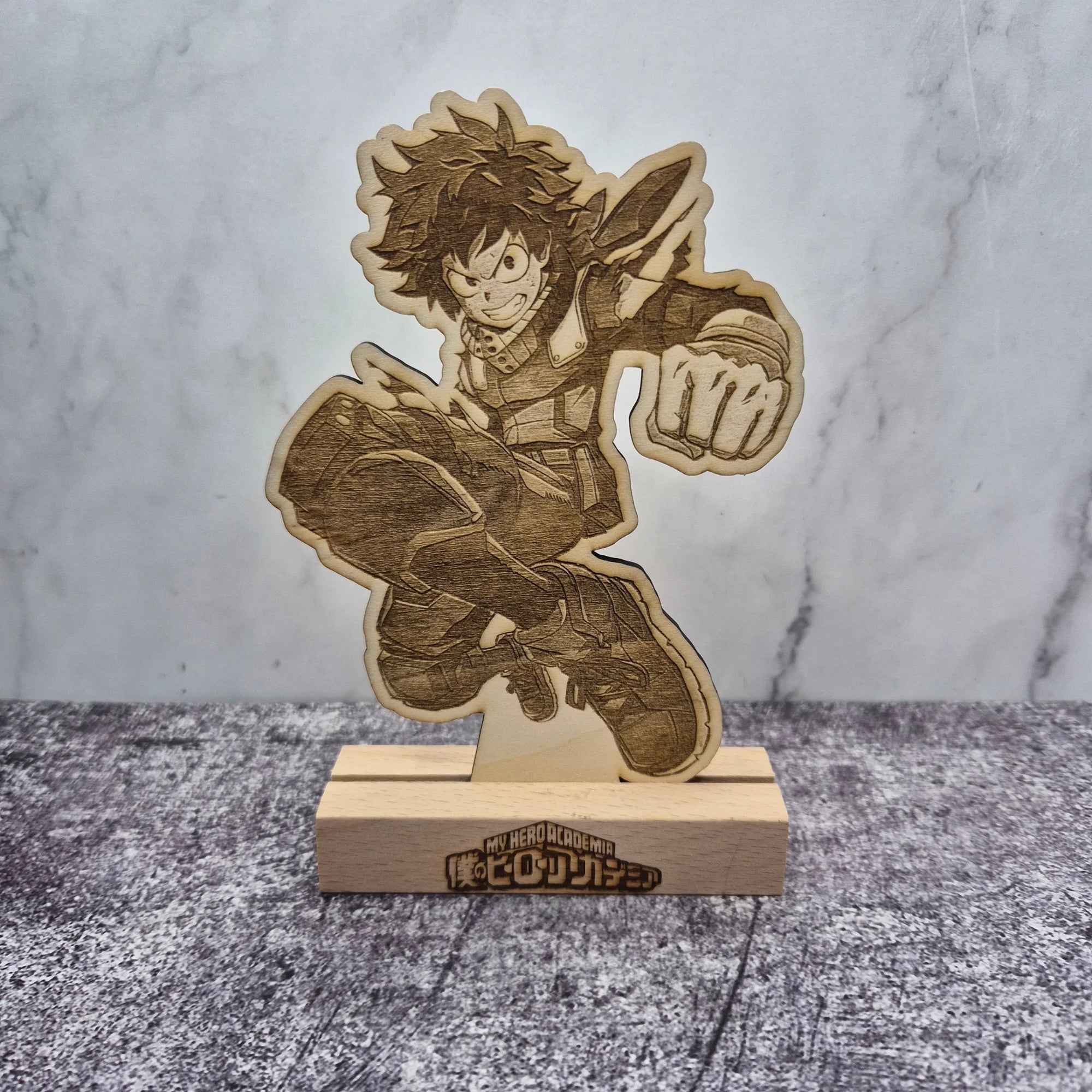 Deku Wooden Stand – My Hero Academia – Hand-Finished Anime Display