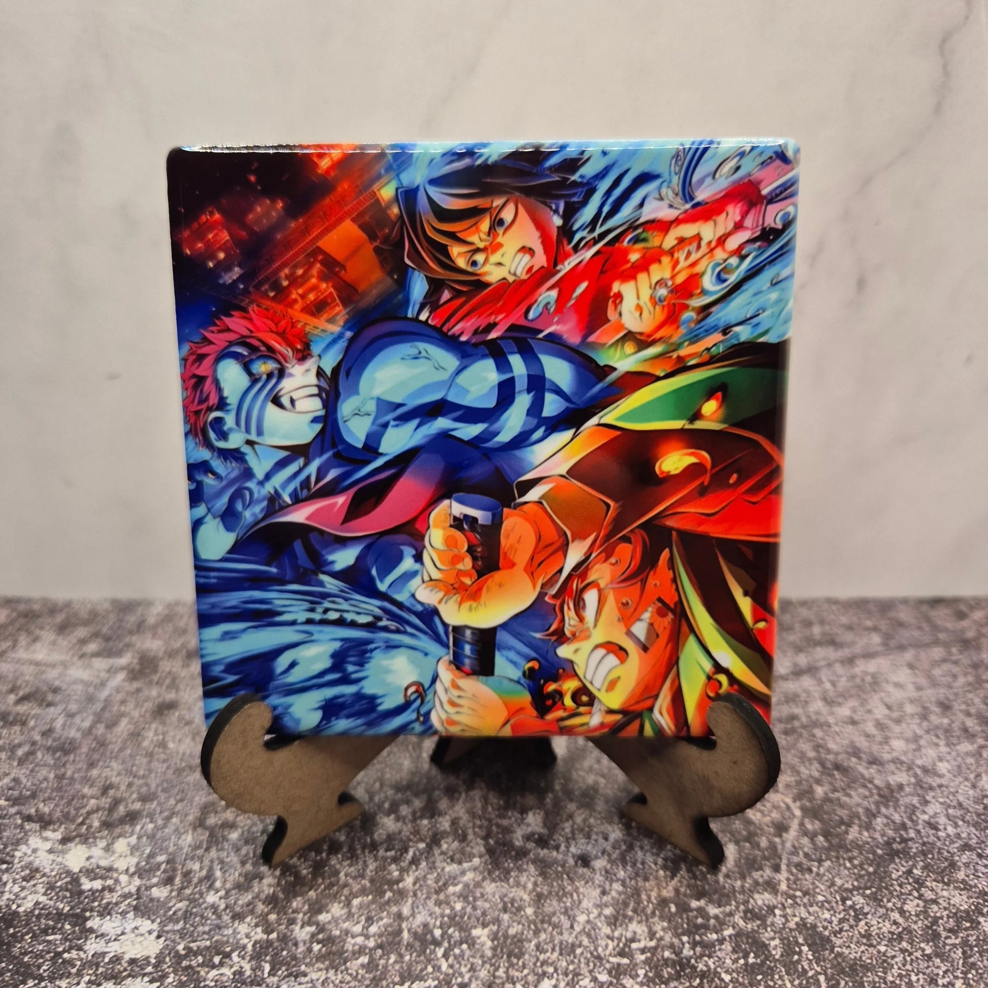 Akaza vs Tanjiro & Giyu Coaster – Demon Slayer – Ceramic – Infinity Castle