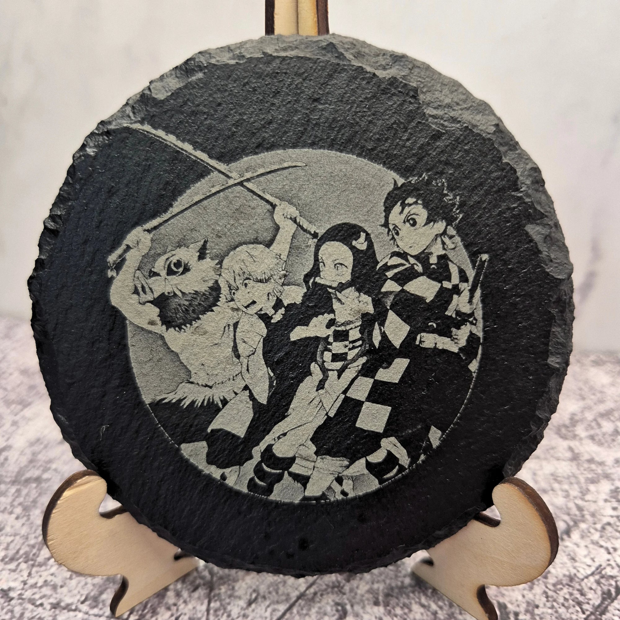 Demon Slayer Crew Slate Coaster – Tanjiro, Nezuko, Zenitsu & Inosuke
