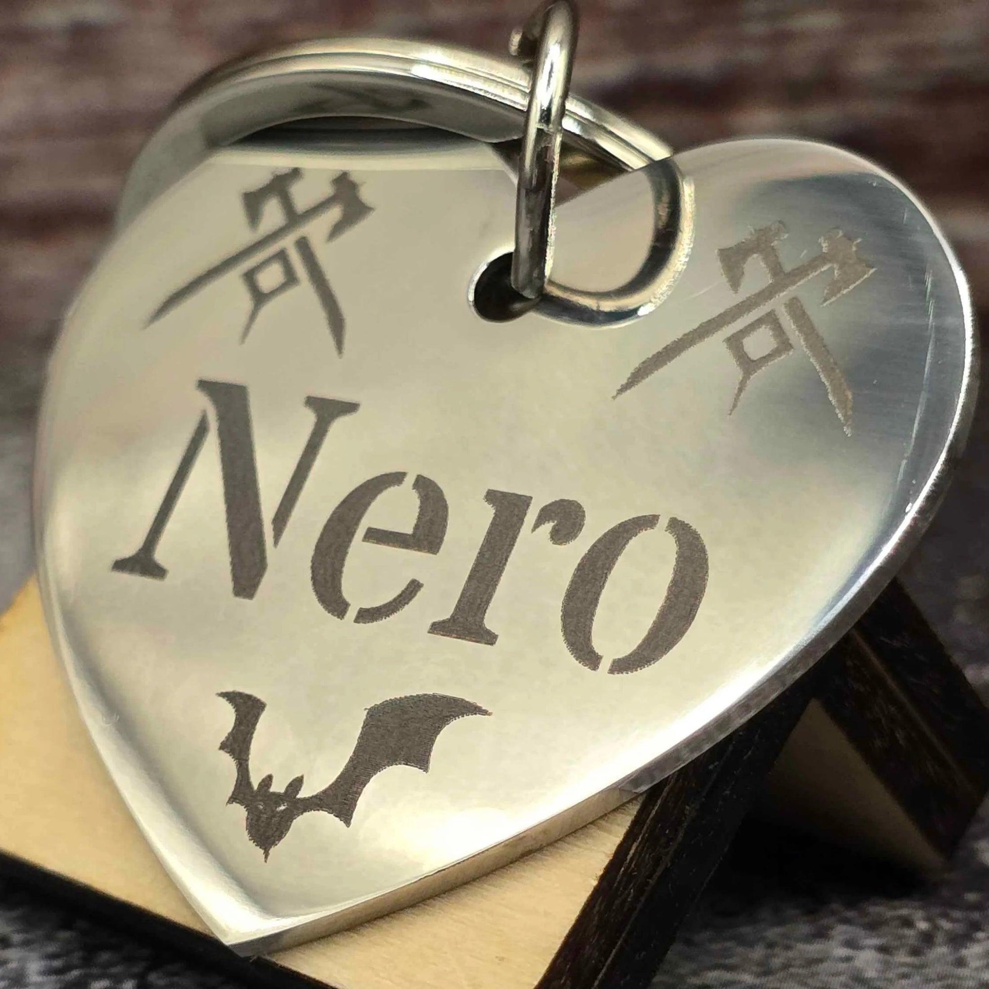 Stainless Steel Personalized Pet ID (Heart)