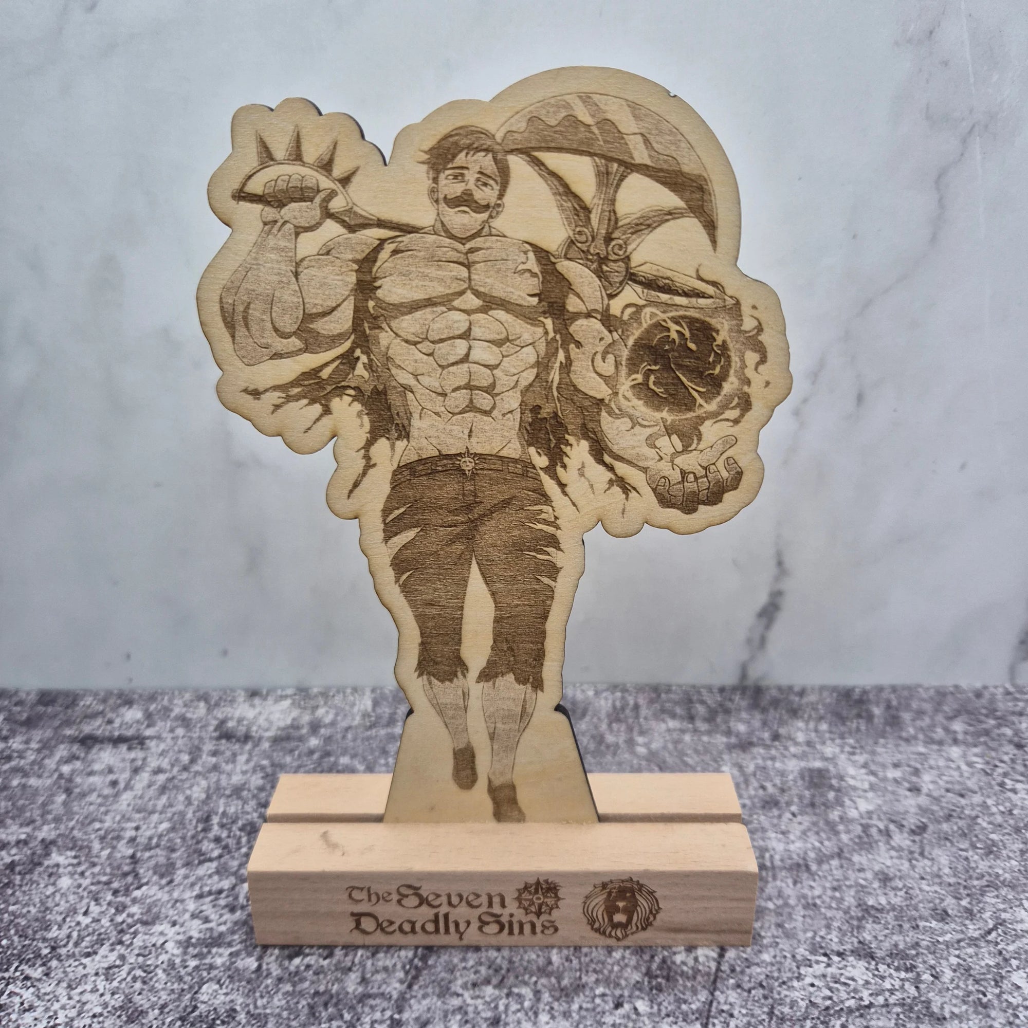 Escanor Wooden Stand – Seven Deadly Sins – Hand-Finished Anime Display