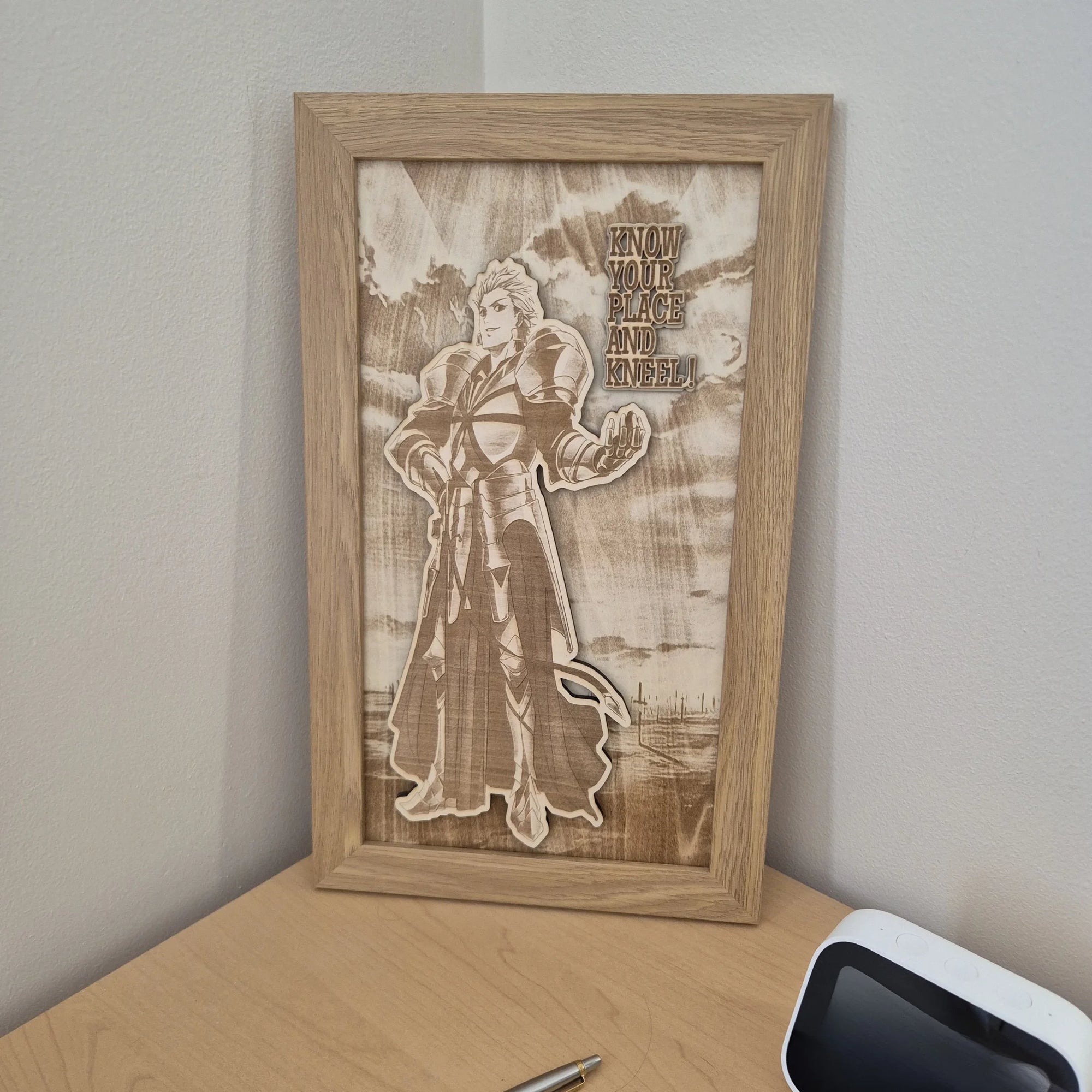 Gilgamesh Wooden Wall Art – Fate Stay Night Inspired 3D Engraved Frame