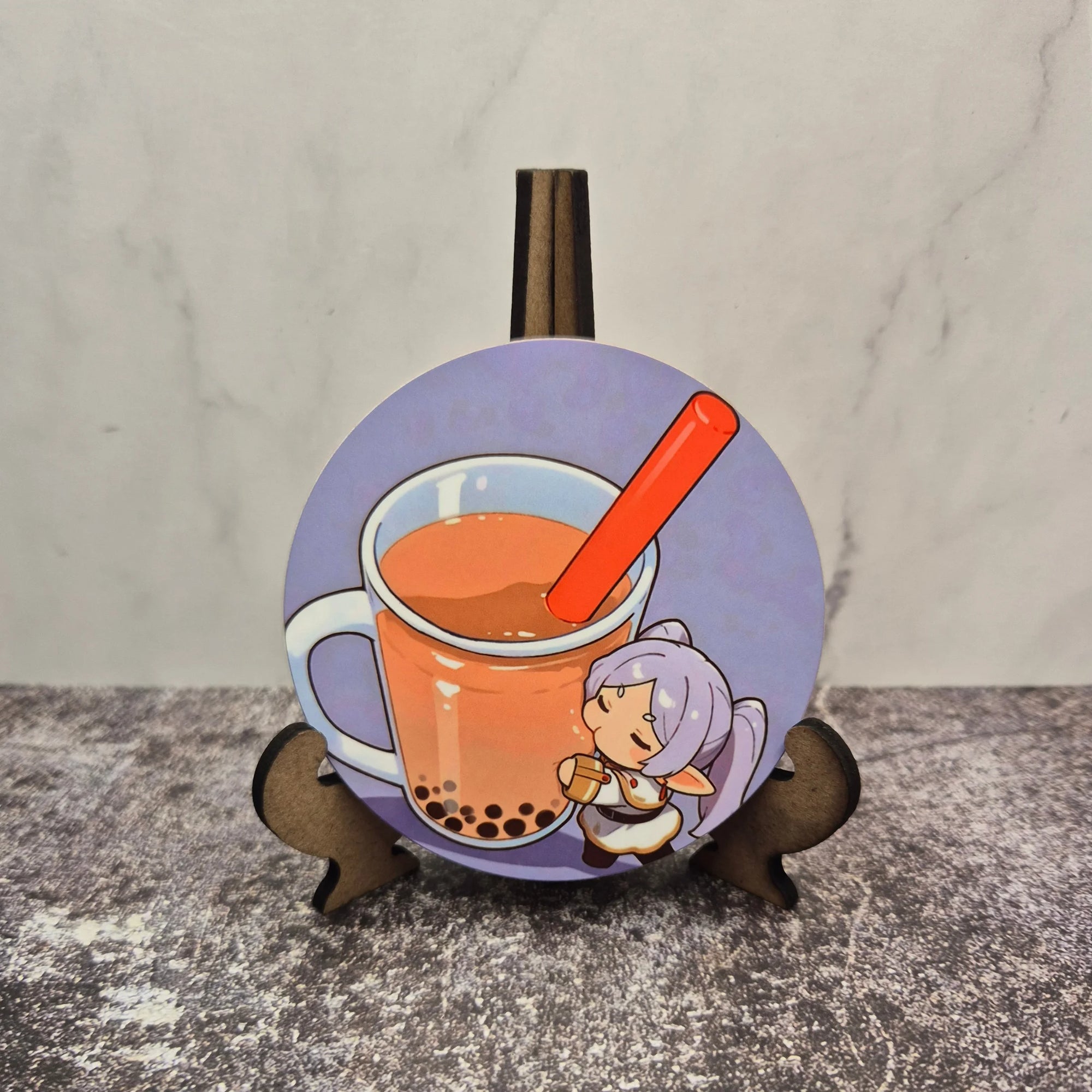 Frieren Coaster – Hugging Drink – Sousou no Frieren – Anime Fan Art