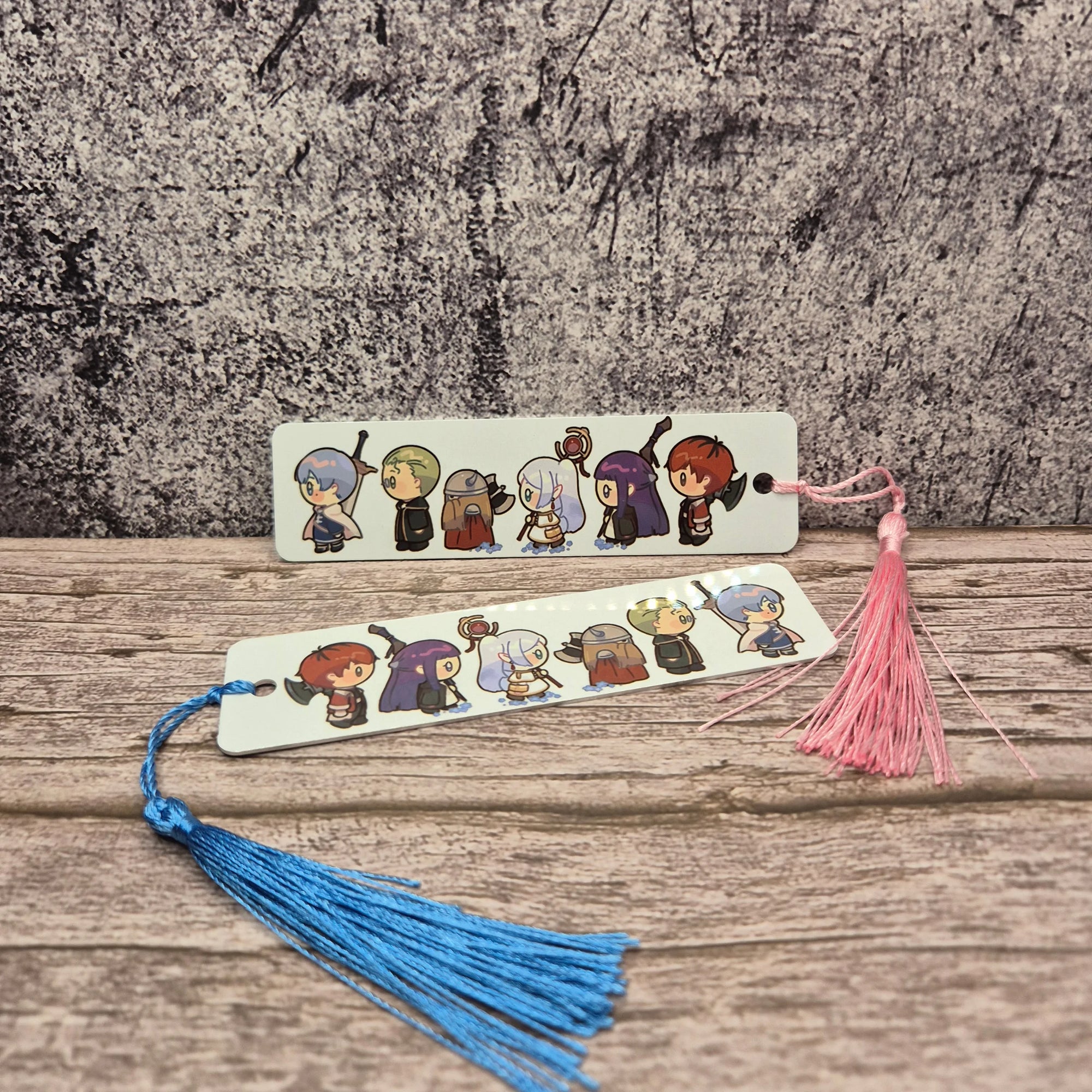 Frieren Bookmark – Chibi Full Party – Glossy Double-Sided Metal Art