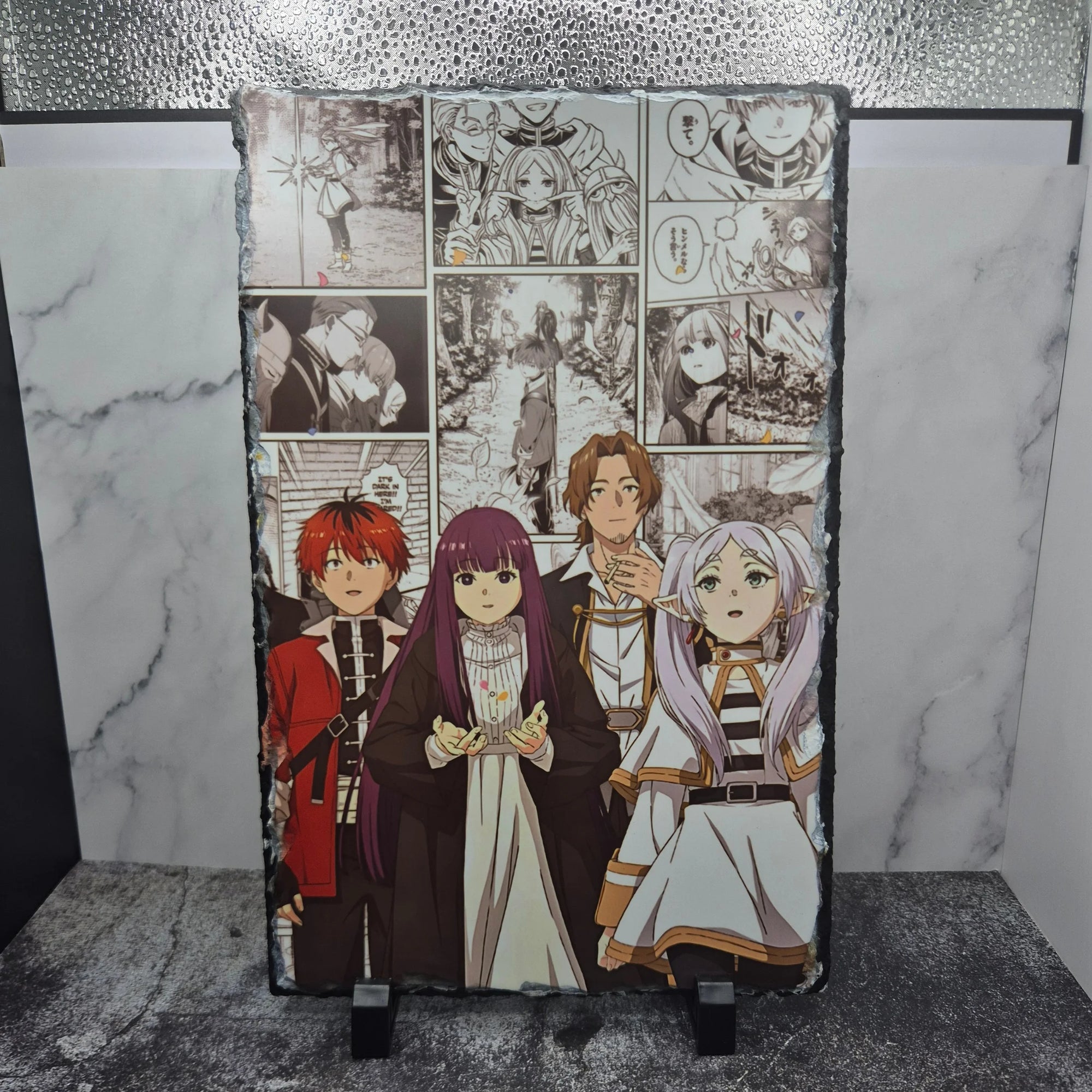 Frieren, Stark, Fern & Sein Photo Slate – Manga Background – Matte Art