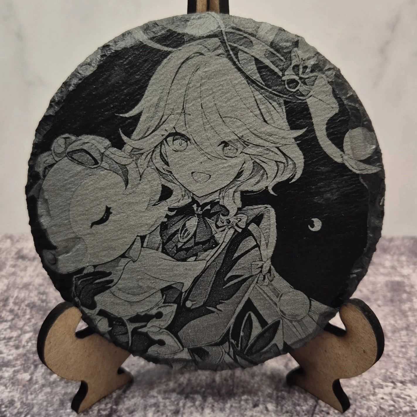 Furina Slate Coaster – Genshin Impact – Laser Engraved Fan Art