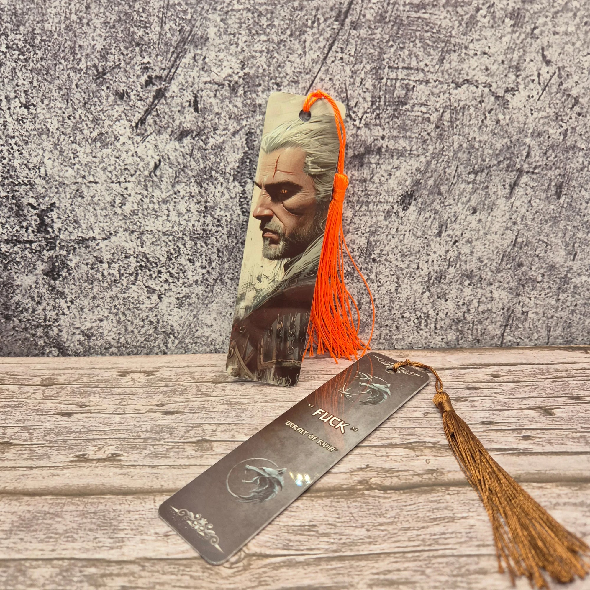 Geralt Bookmark – Witcher 3 Game – Glossy Double-Sided Metal Quote