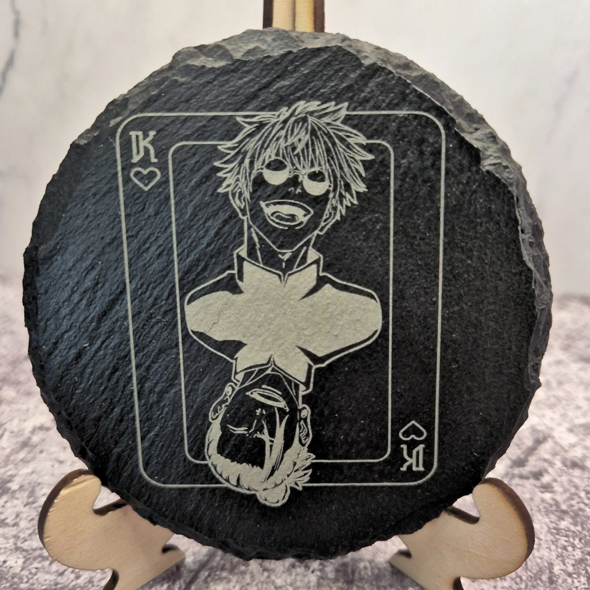 Gojo & Geto – King of Hearts Slate Coaster