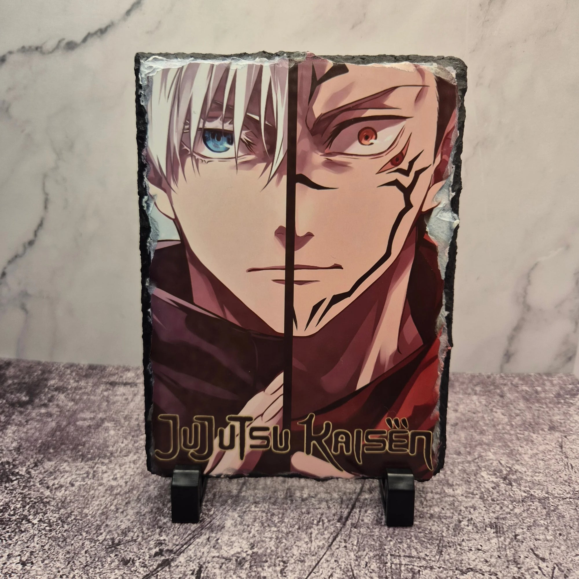Gojo & Sukuna Photo Slate – Half Face Jujutsu Kaisen – Matte Art