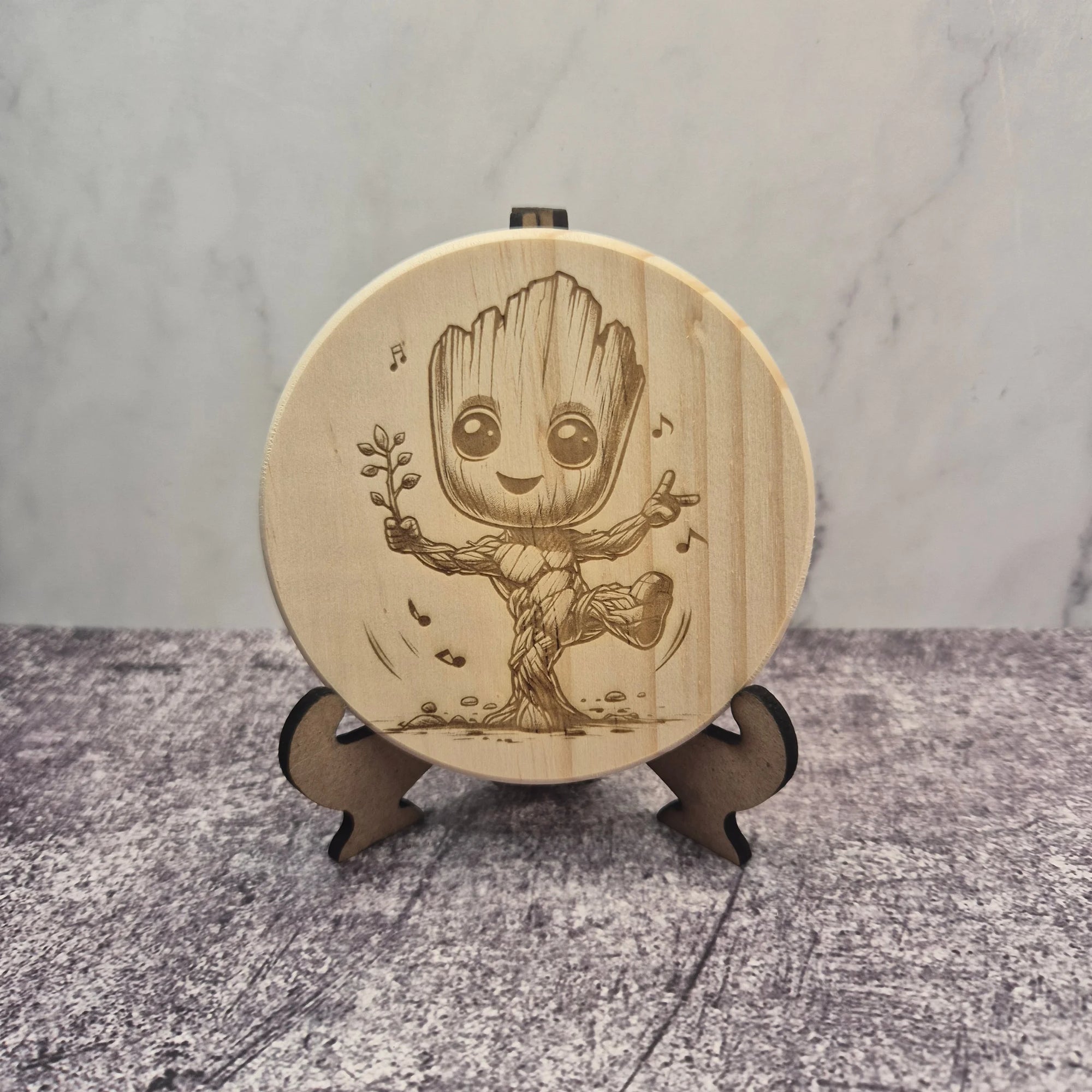 Groot Wooden Coaster – Guardians of the Galaxy Cute Tree Design