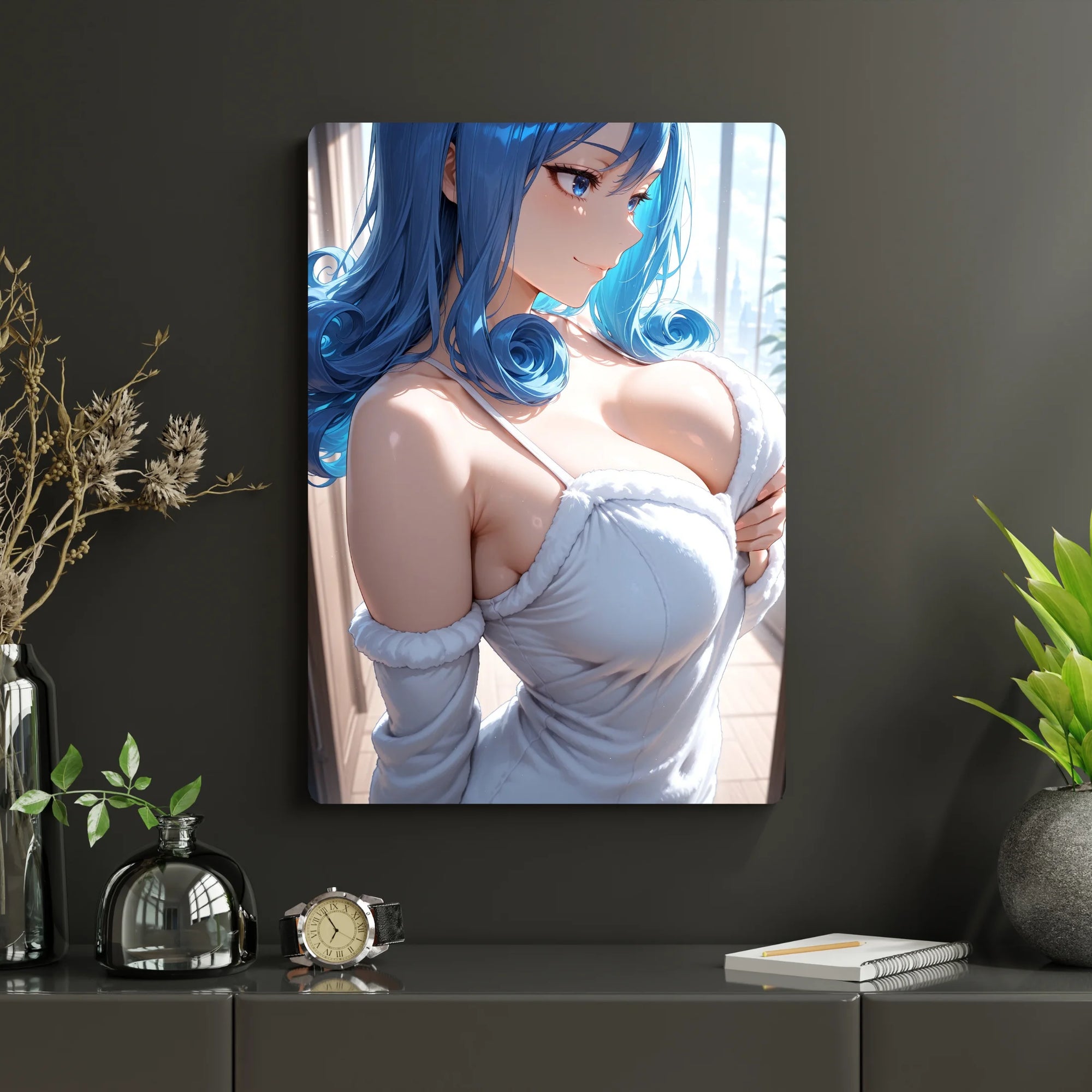 Fairy Tail – Juvia Metal Poster | Glossy Finish with Hanging Strips & Metal Stand