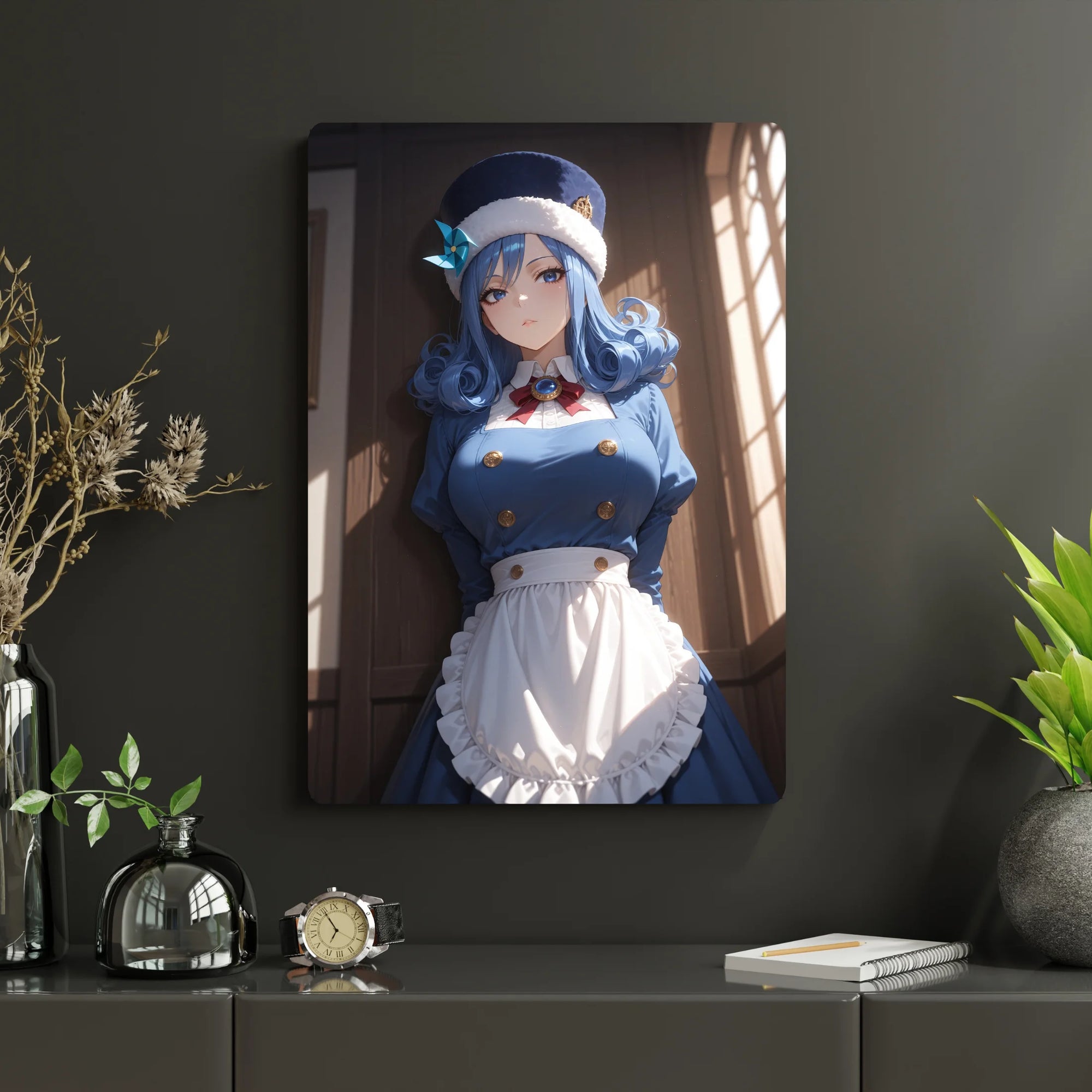 Fairy Tail – Juvia Metal Poster | Glossy Finish with Hanging Strips & Metal Stand