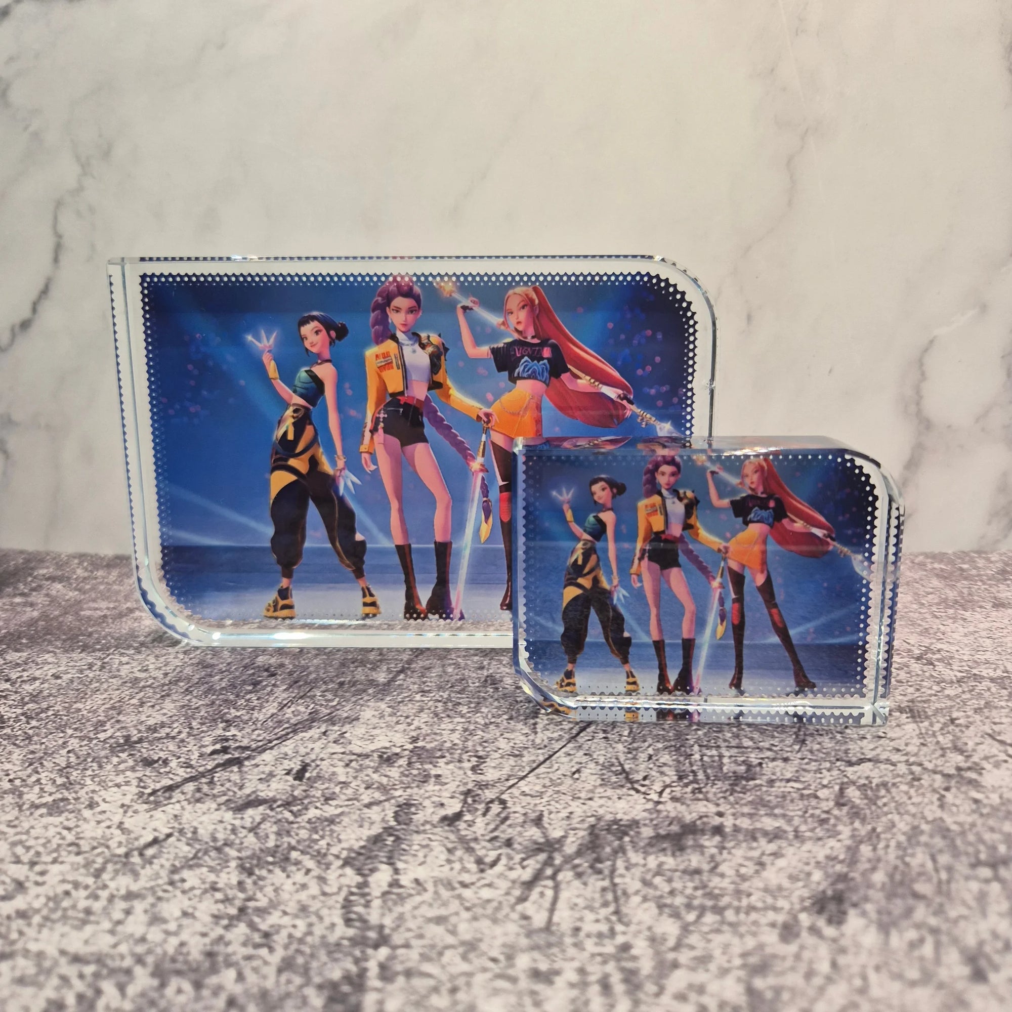 Rumi, Zoye & Mira Crystal Display – K-Pop Demon Hunters – Anime Art