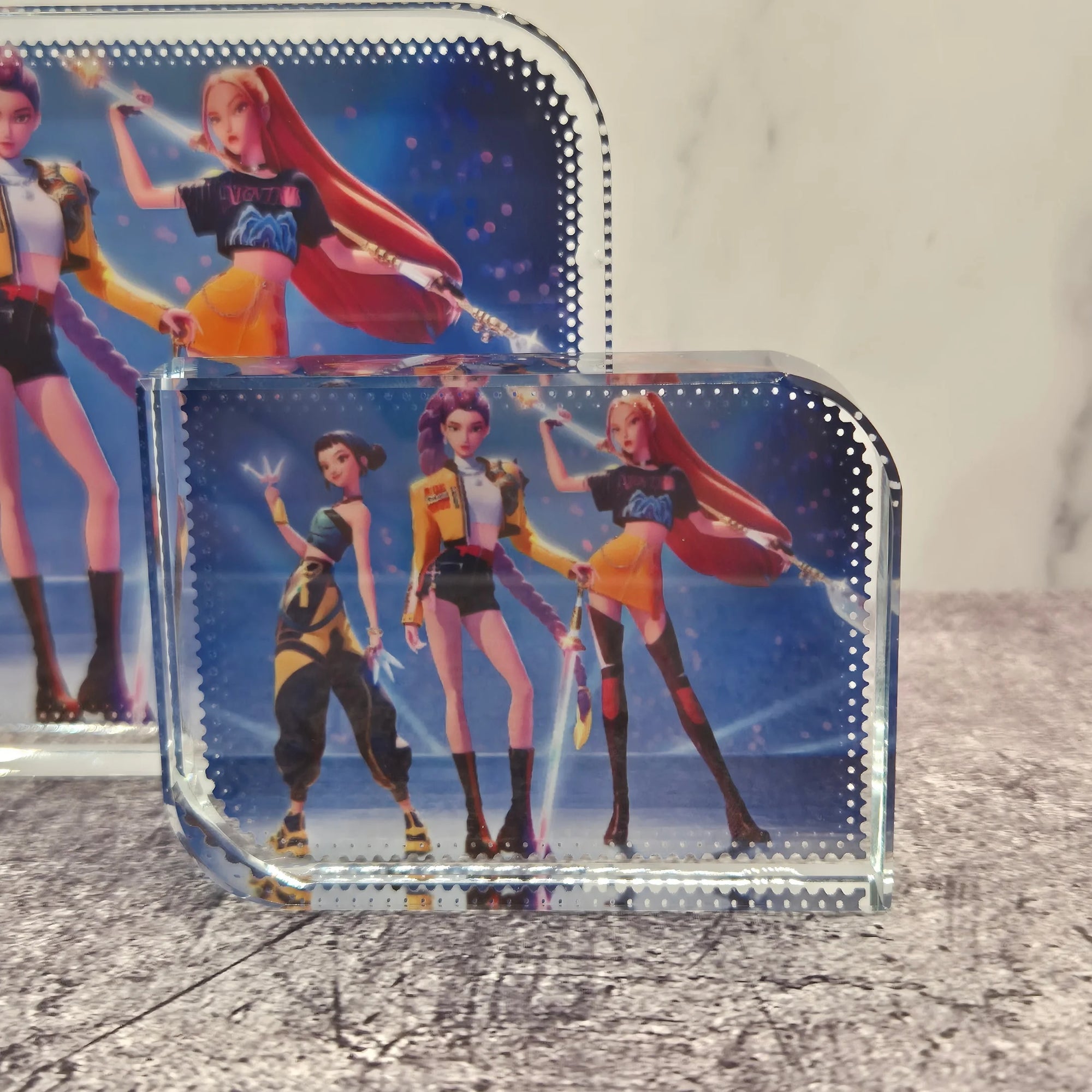 Rumi, Zoye & Mira Crystal Display – K-Pop Demon Hunters – Anime Art