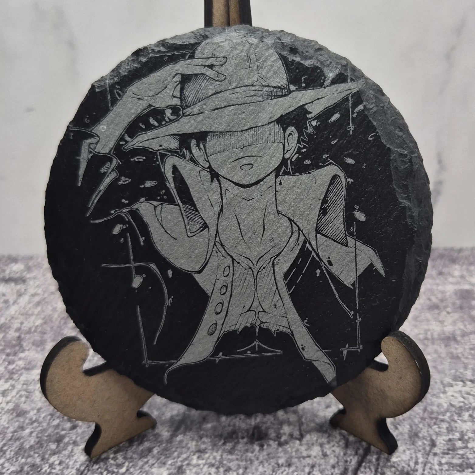 Luffy Slate Coaster – One Piece – Straw Hat Pirate – Laser Engraved