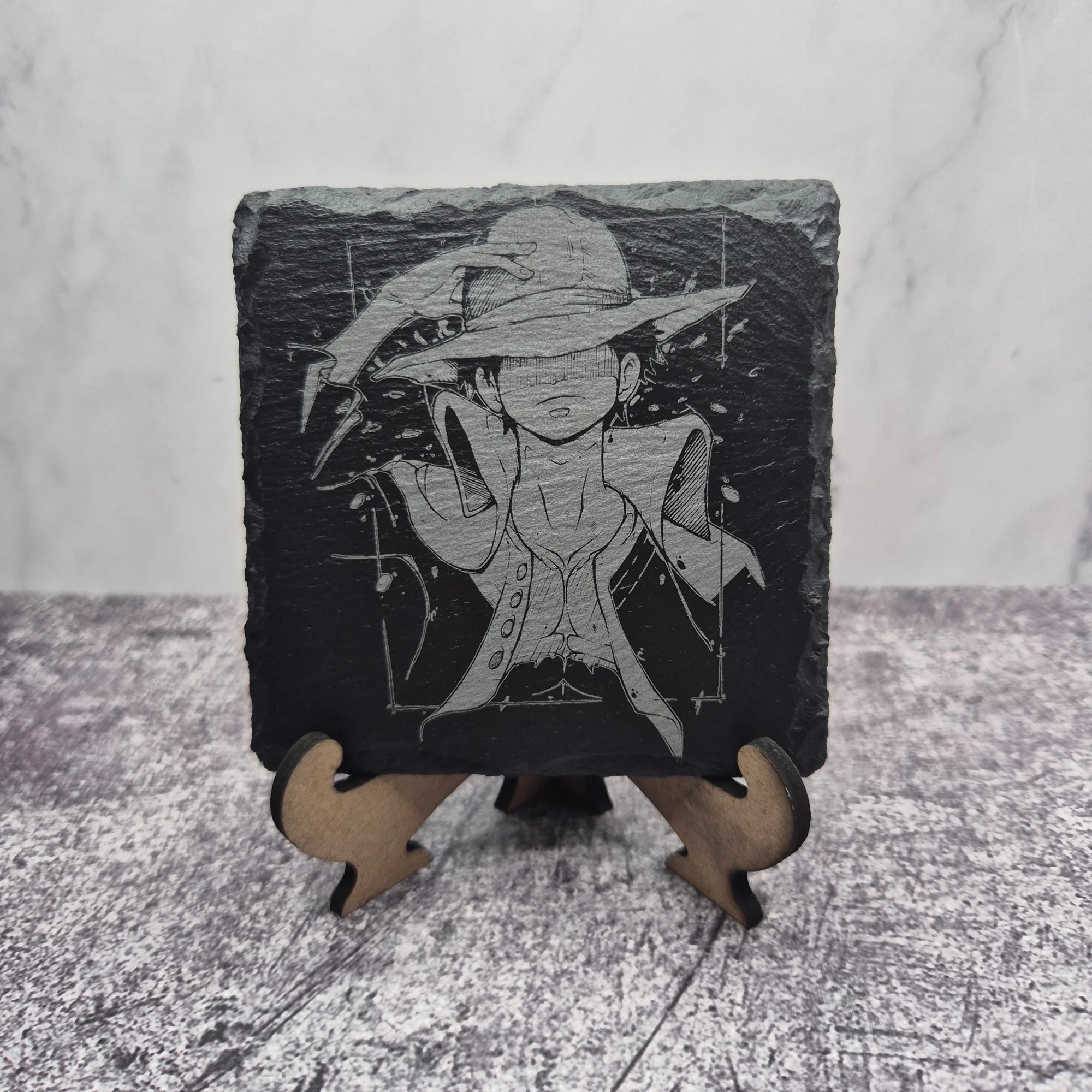 Luffy Slate Coaster – One Piece – Straw Hat Pirate – Laser Engraved