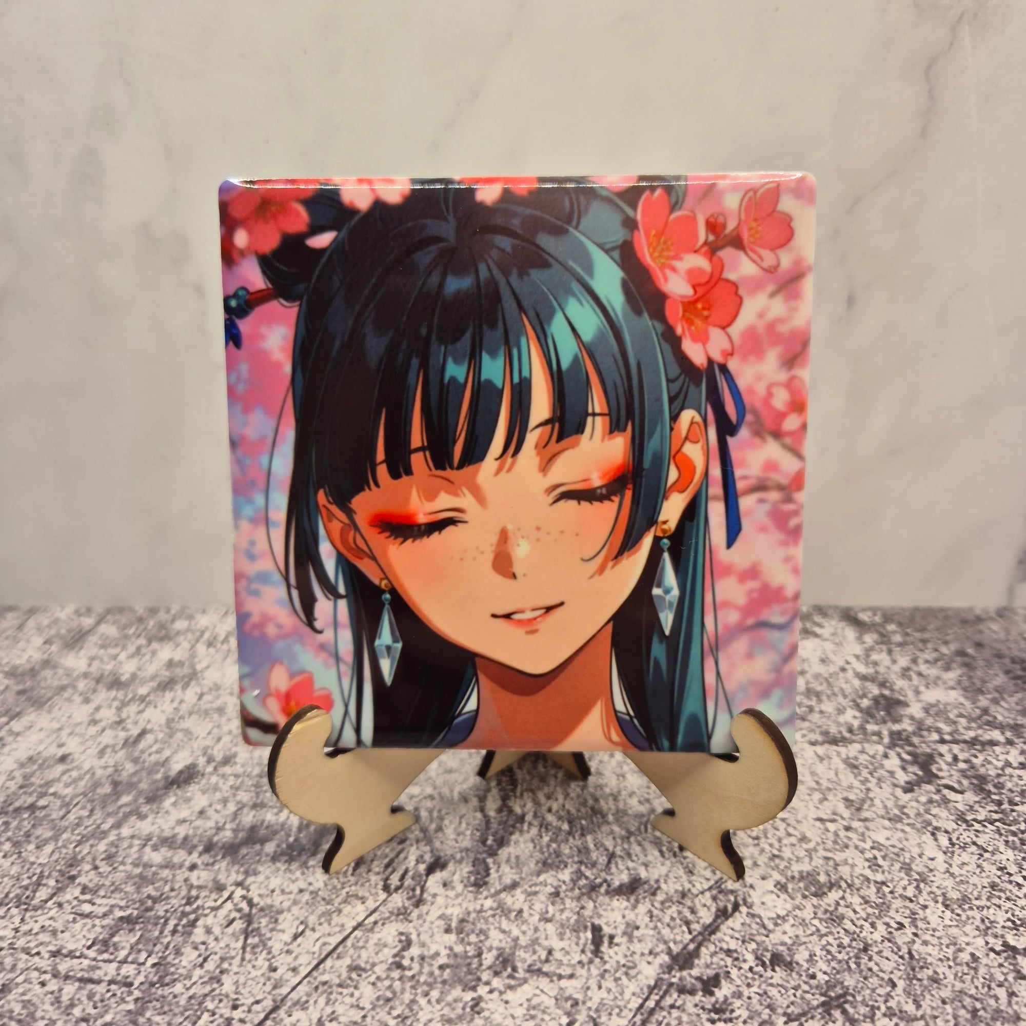 Maomao Ceramic Coaster – 4x4 inch Fan Art Drink Mat – Apothecary Diaries Gift