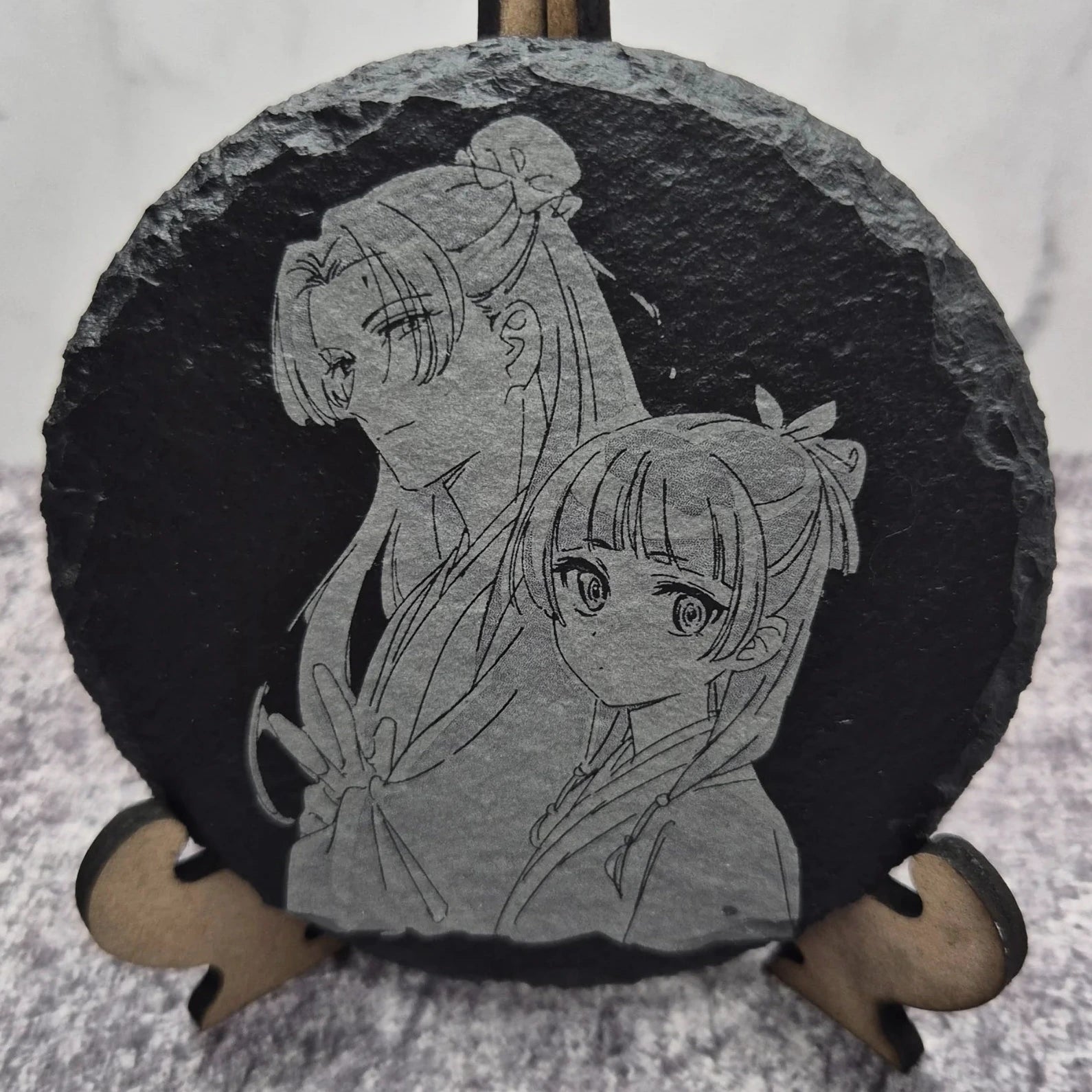 Maomao & Jinshi Slate Coaster – Apothecary Diaries – Laser Engraved