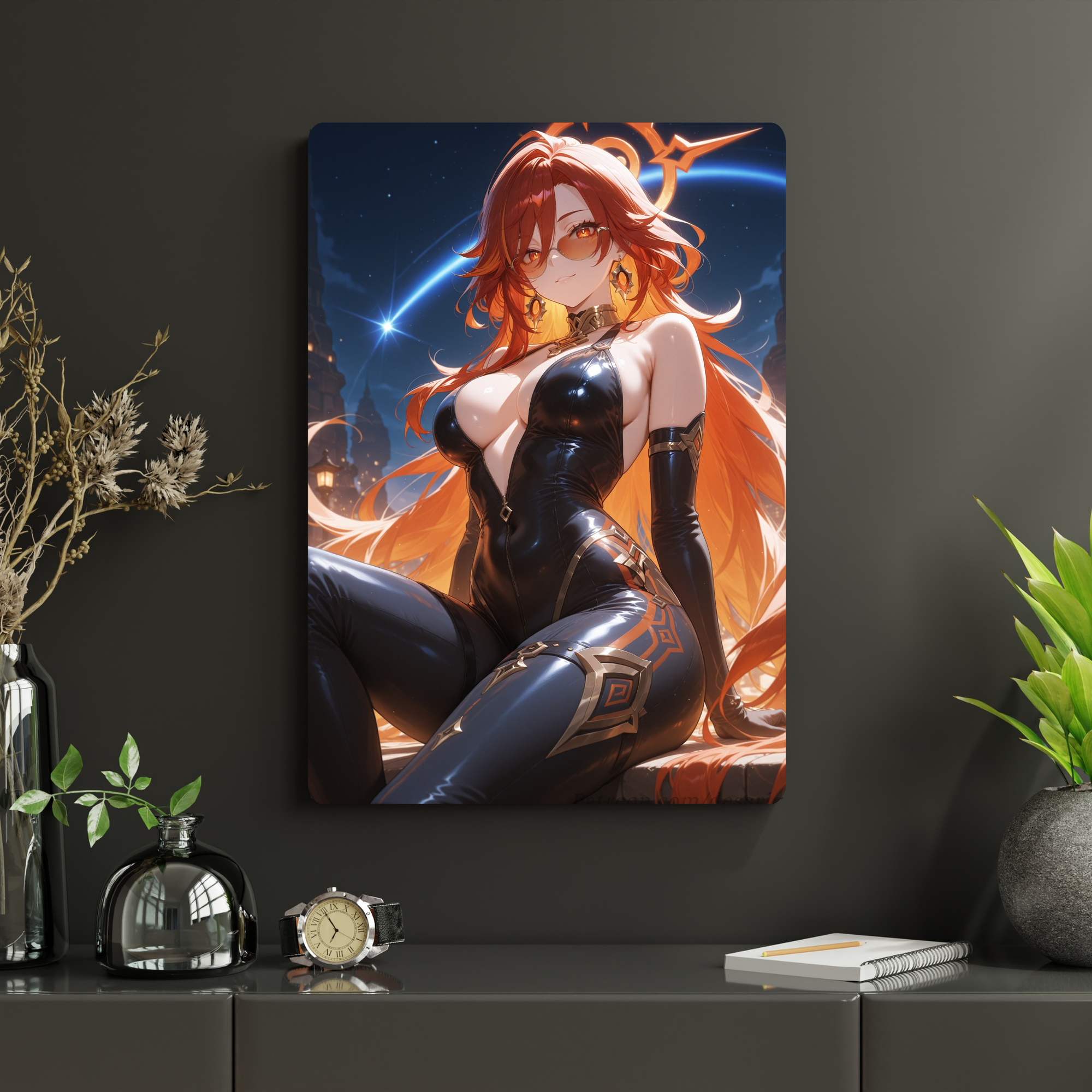 Genshin Impact - Mavuika Metal Poster | Glossy Finish with Hanging Strips & Metal Stand