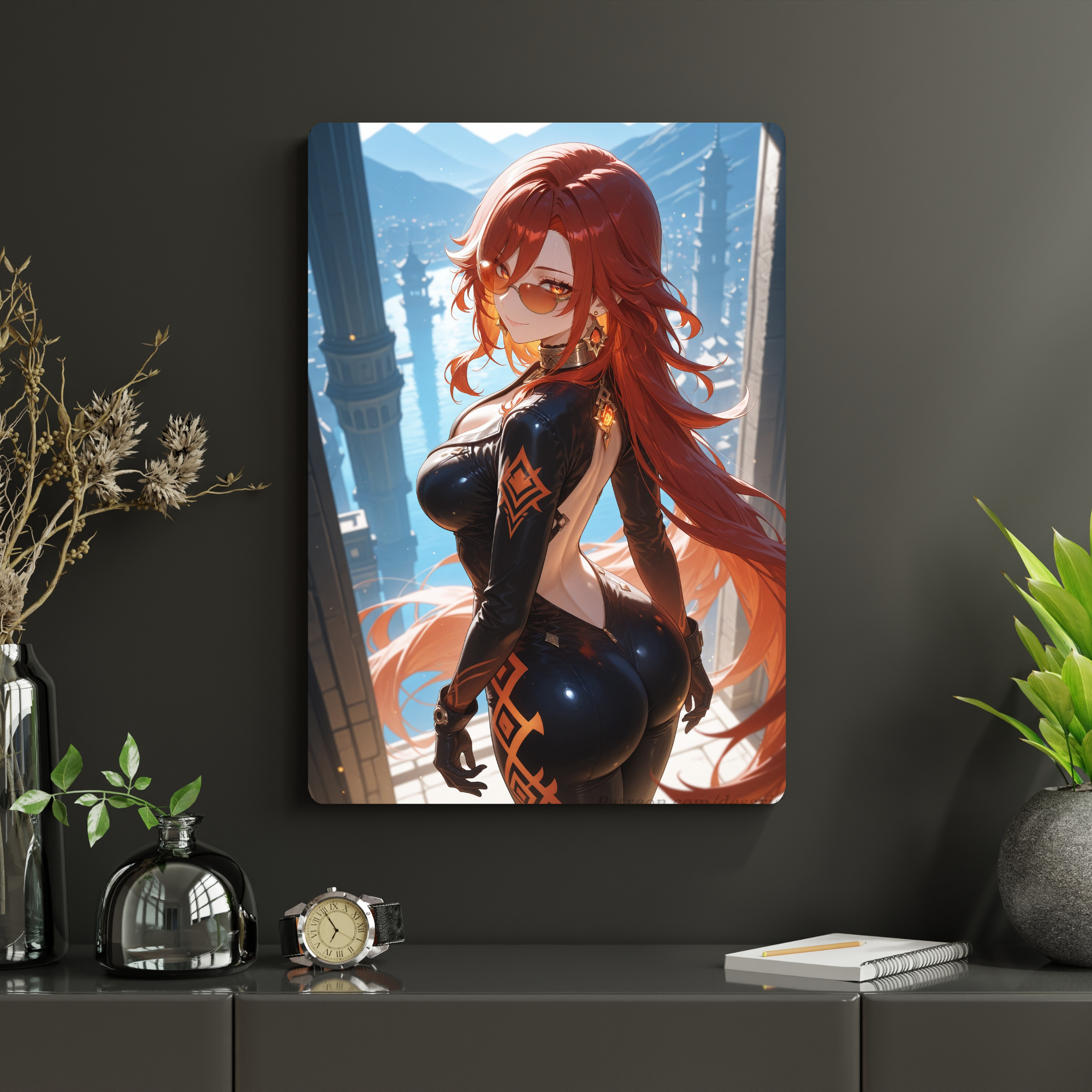 Genshin Impact - Mavuika Metal Poster | Glossy Finish with Hanging Strips & Metal Stand