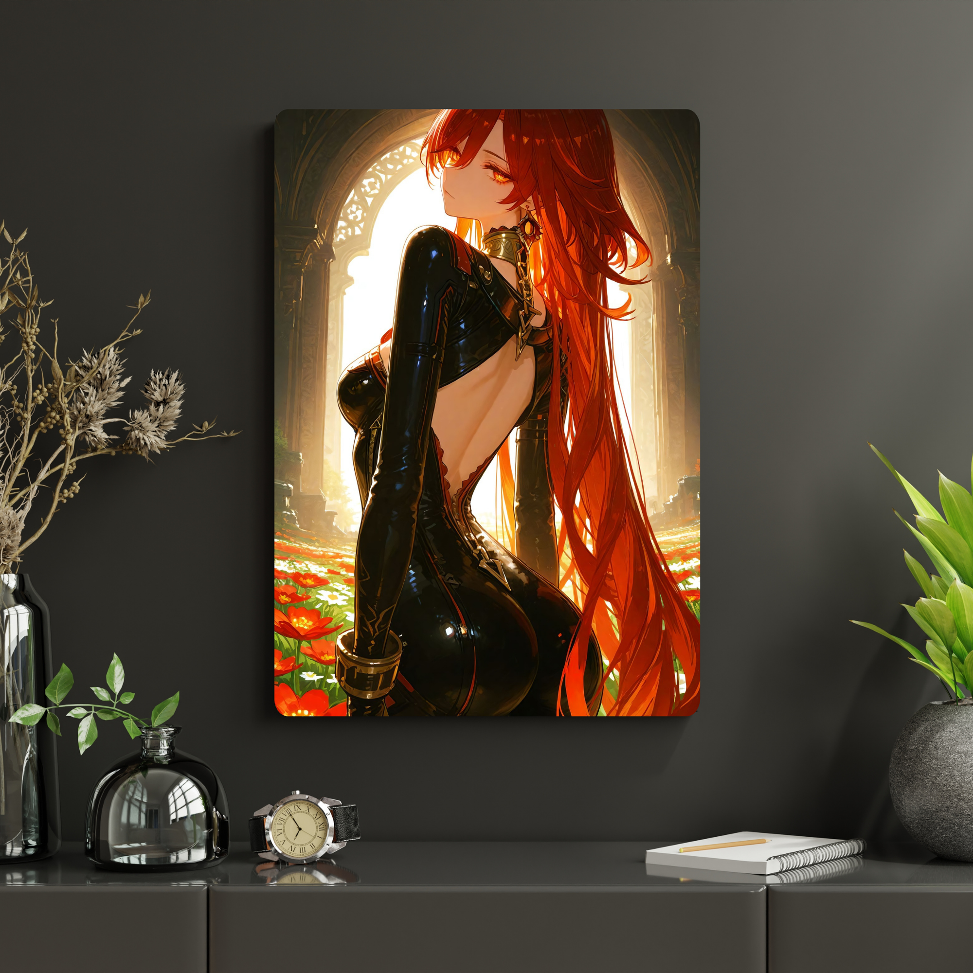 Genshin Impact - Mavuika Metal Poster | Glossy Finish with Hanging Strips & Metal Stand