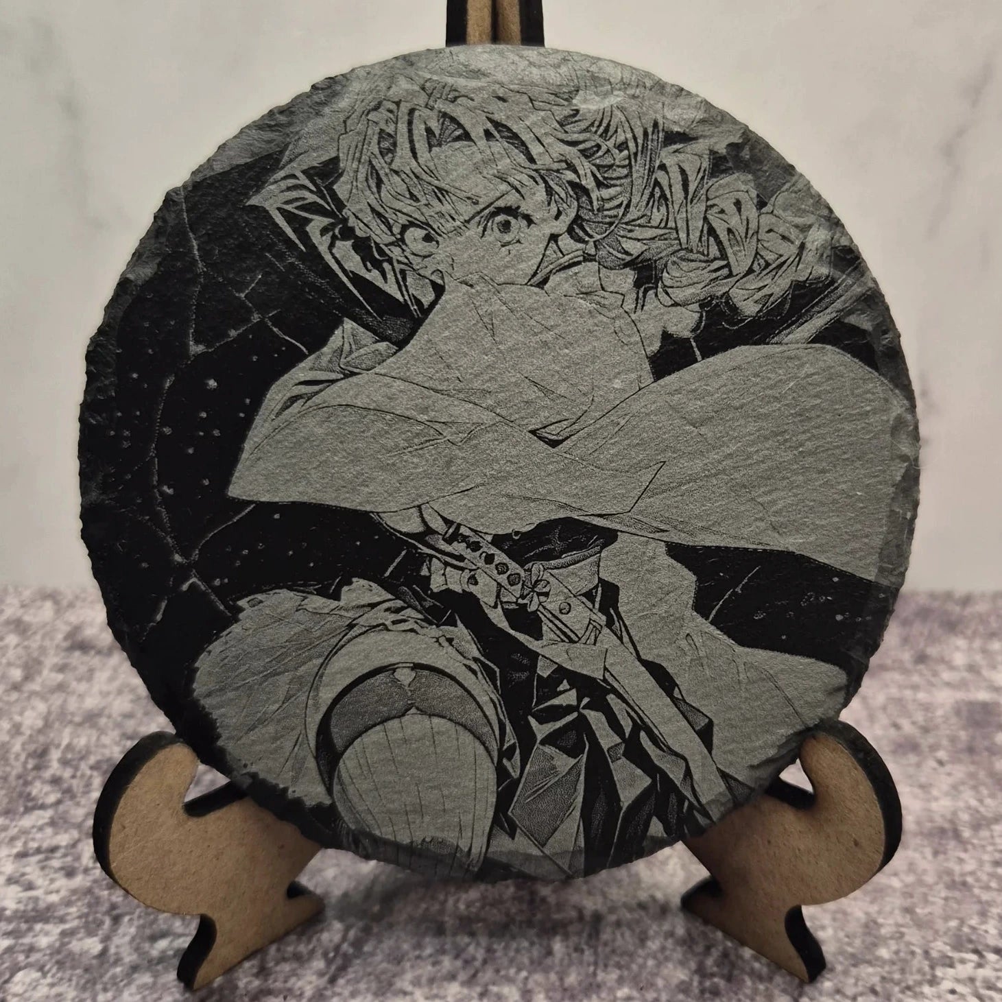 Mitsuri Kanroji Slate Coaster – Demon Slayer – Laser Engraved