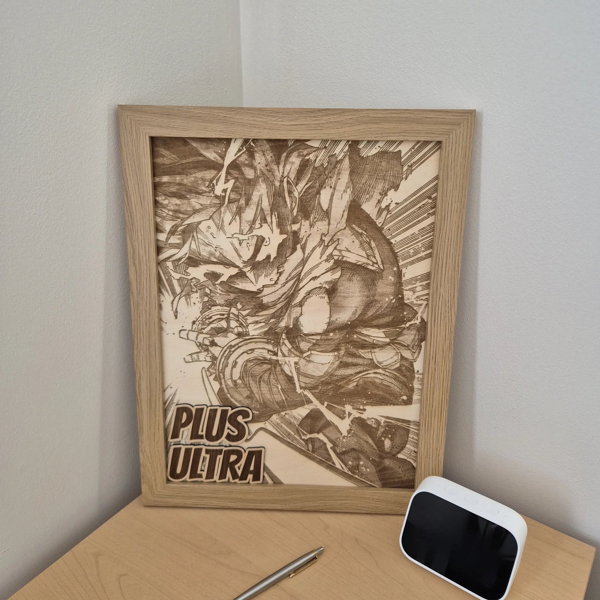Deku Plus Ultra Wooden Wall Art – My Hero Academia Inspired 3D Frame