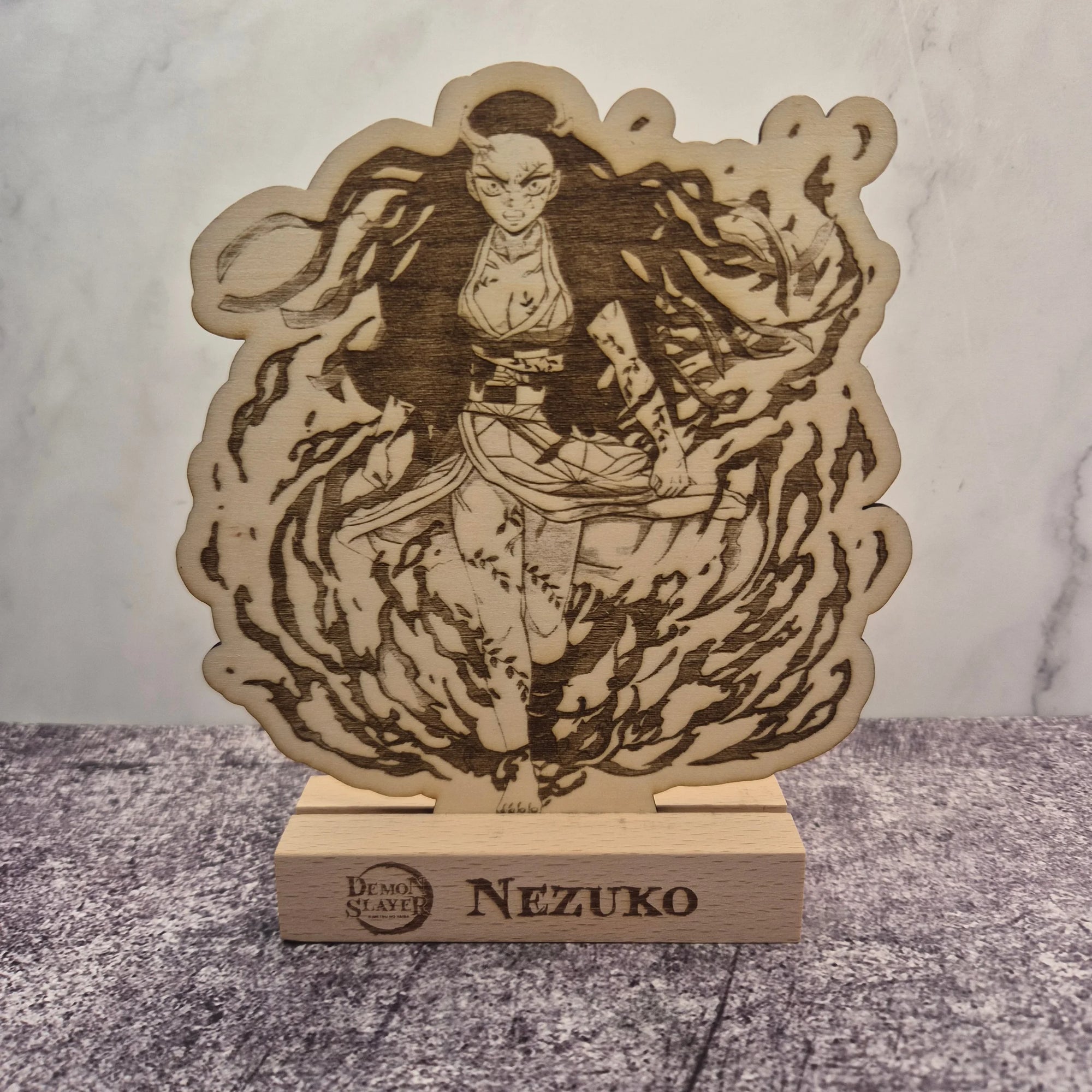 Nezuko Wooden Stand – Demon Slayer – Hand-Finished Anime Display