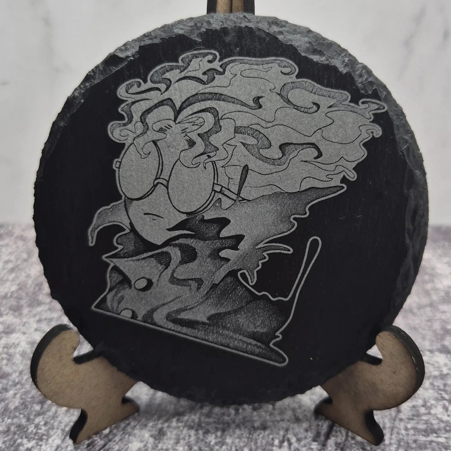 Okarun Chibi Transformation Slate Coaster – Dandadan – Laser Engraved
