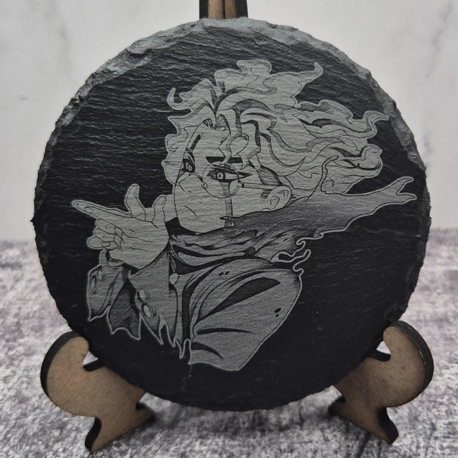 Okarun Transformation Slate Coaster – Dandadan – Laser Engraved