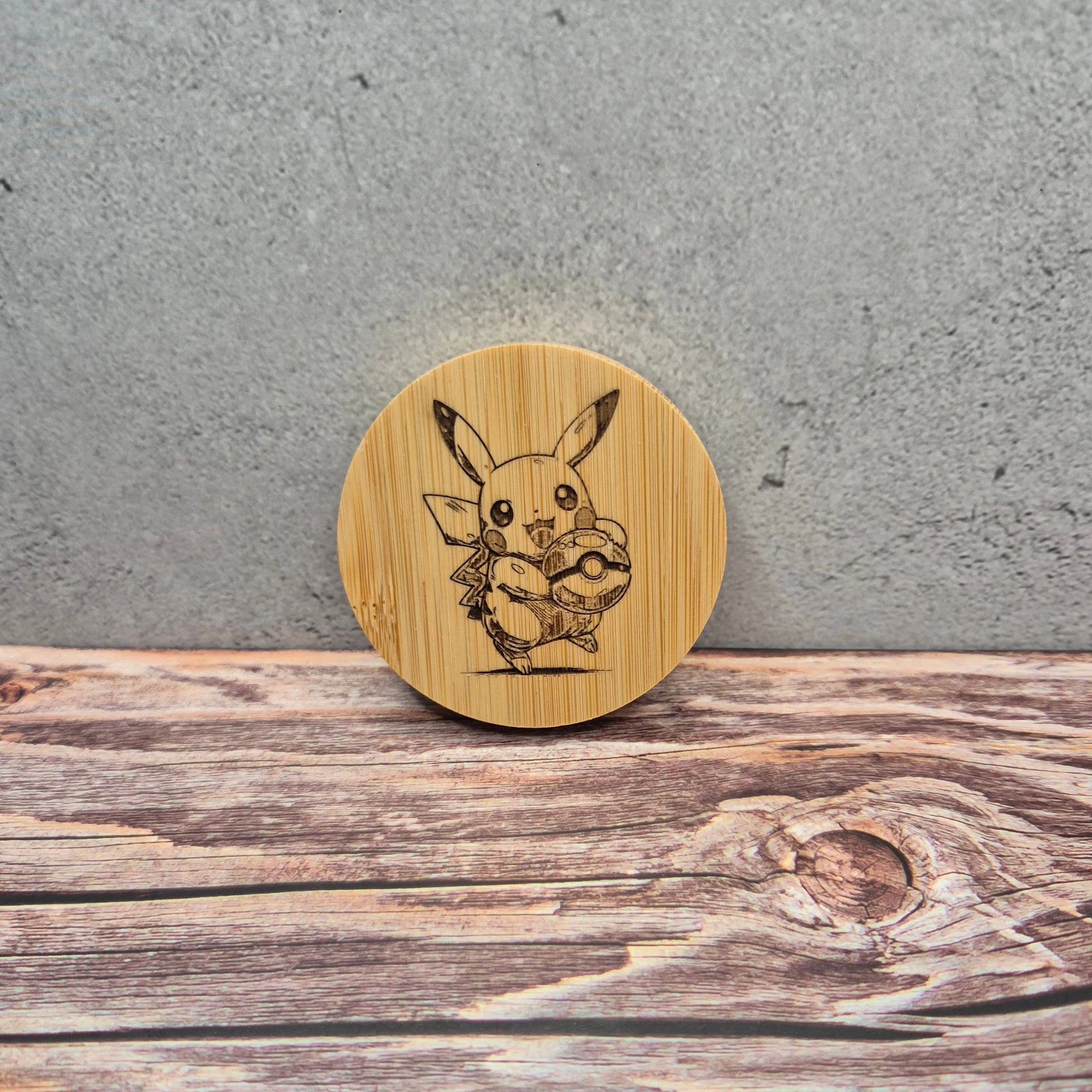 Pikachu with Pokéball Bamboo Magnet Bottle Opener – Cute Fan Art Gift