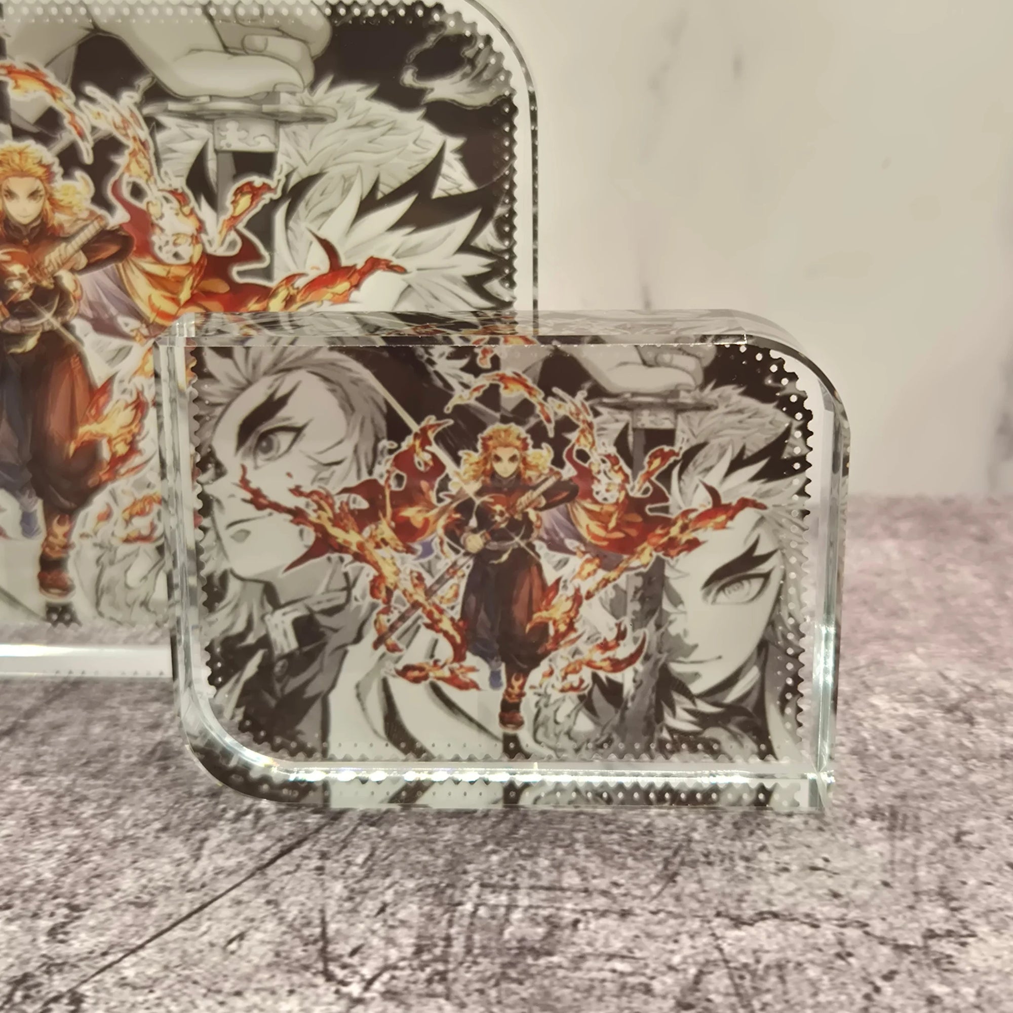 Rengoku Crystal Display – Manga Background Portrait – Demon Slayer