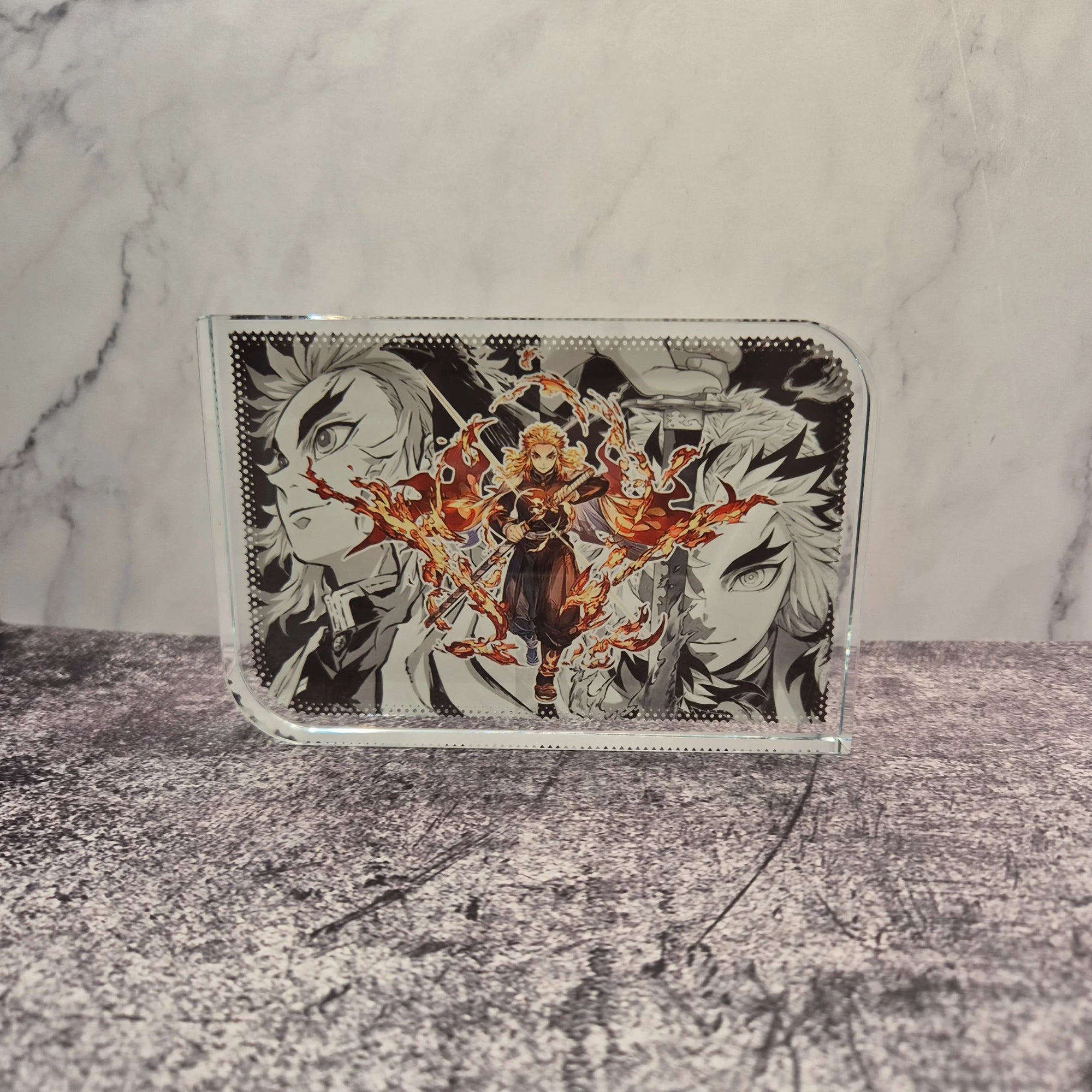 Rengoku Crystal Display – Manga Background Portrait – Demon Slayer