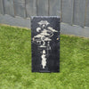 Big Slate Sign – Samurai, Bonsai Tree & Temple Scene