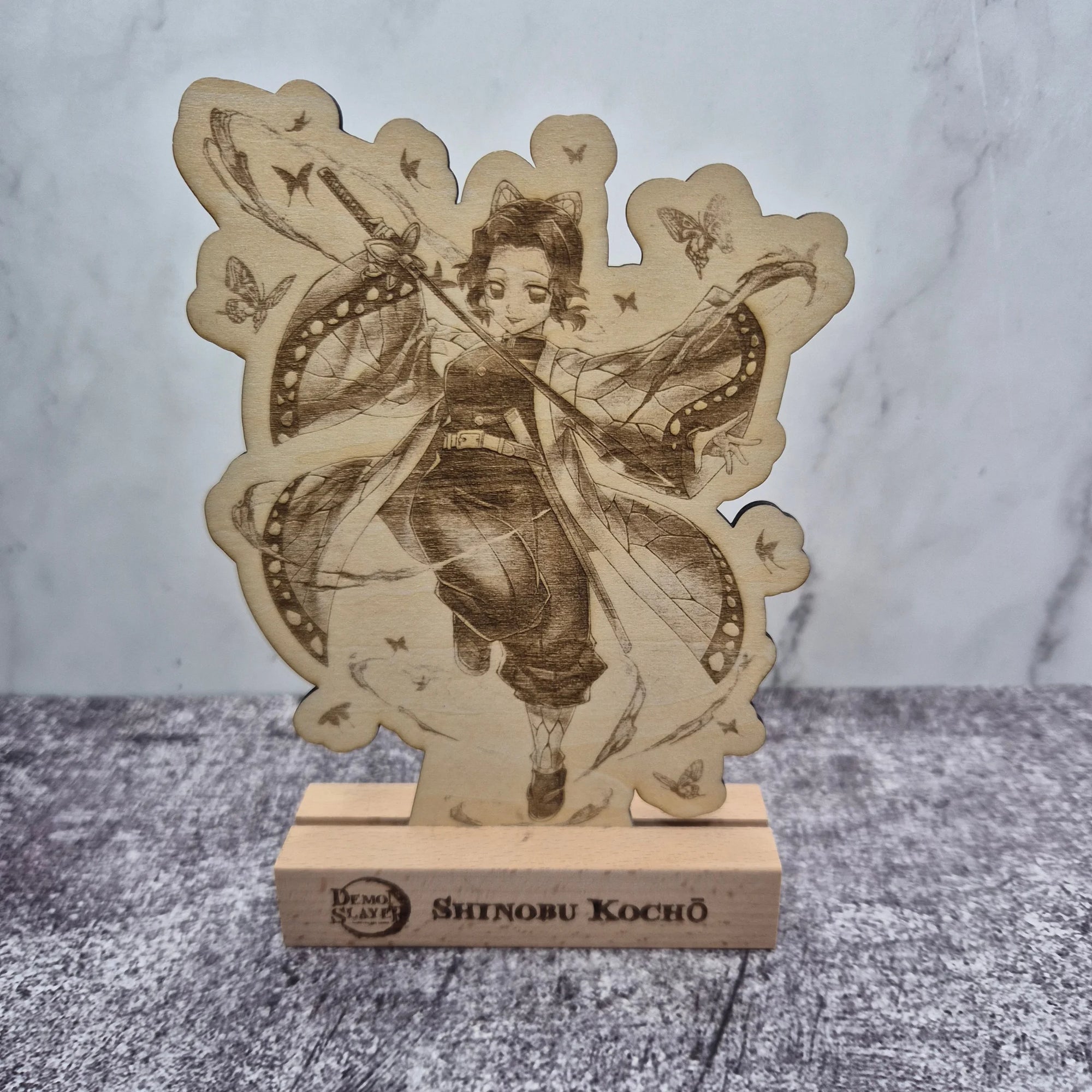 Shinobu Wooden Stand – Demon Slayer – Hand-Finished Anime Display