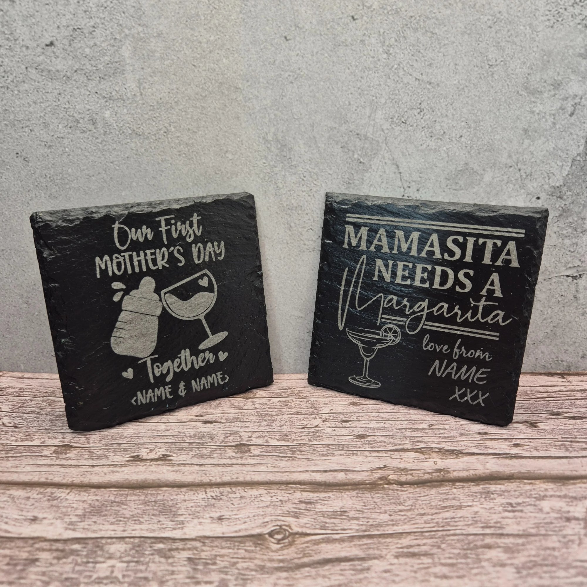 Mother's Day Slate Coaster Set (Square)