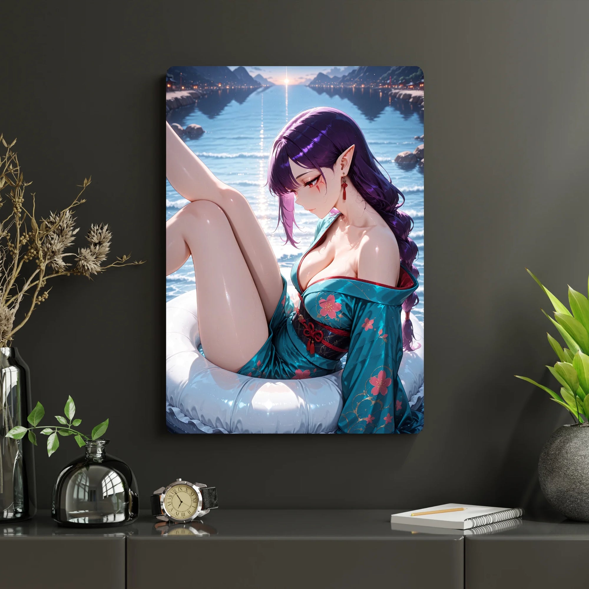Solo Leveling – Esil Radiru Metal Poster | Glossy Finish with Hanging Strips & Metal Stand