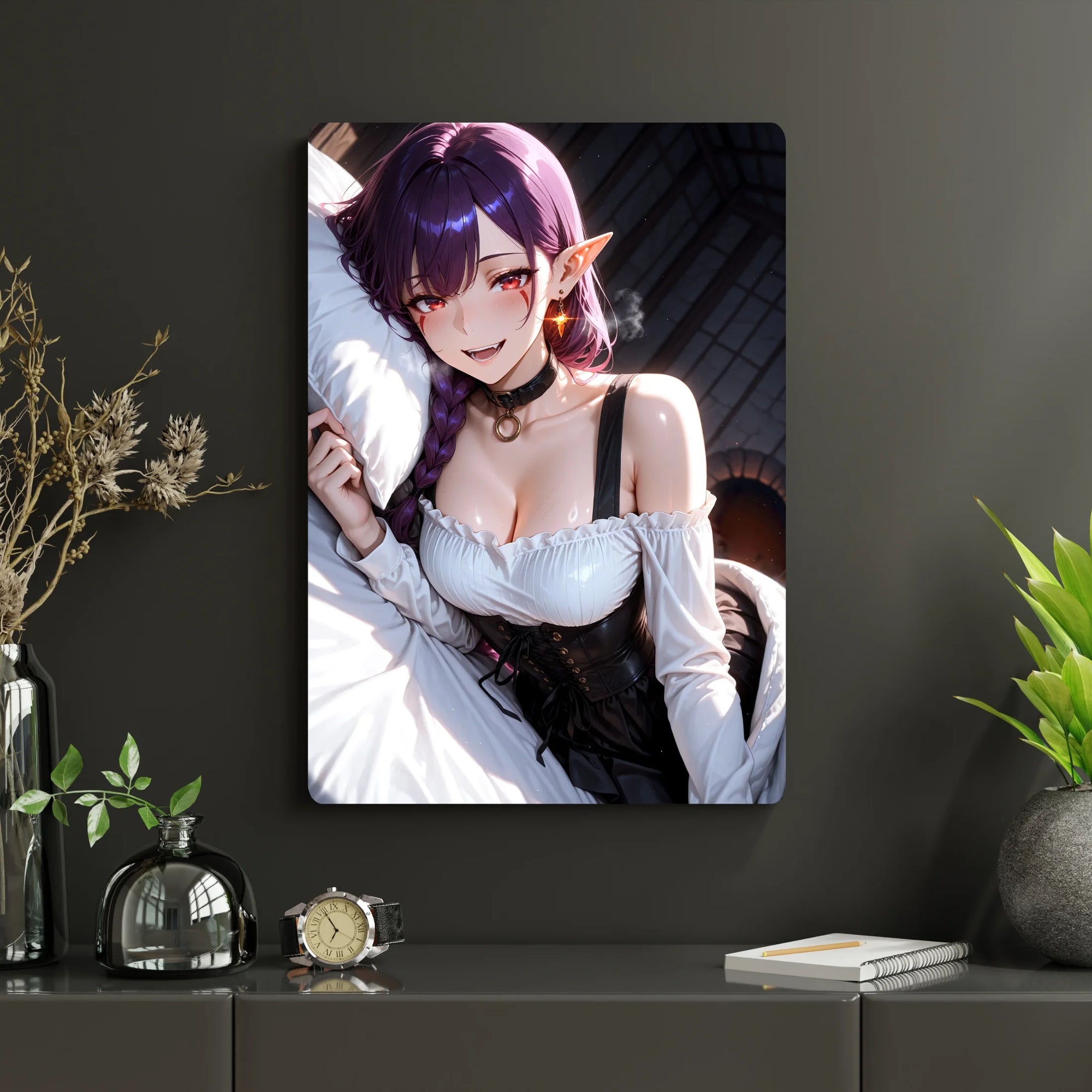 Solo Leveling – Esil Radiru Metal Poster | Glossy Finish with Hanging Strips & Metal Stand