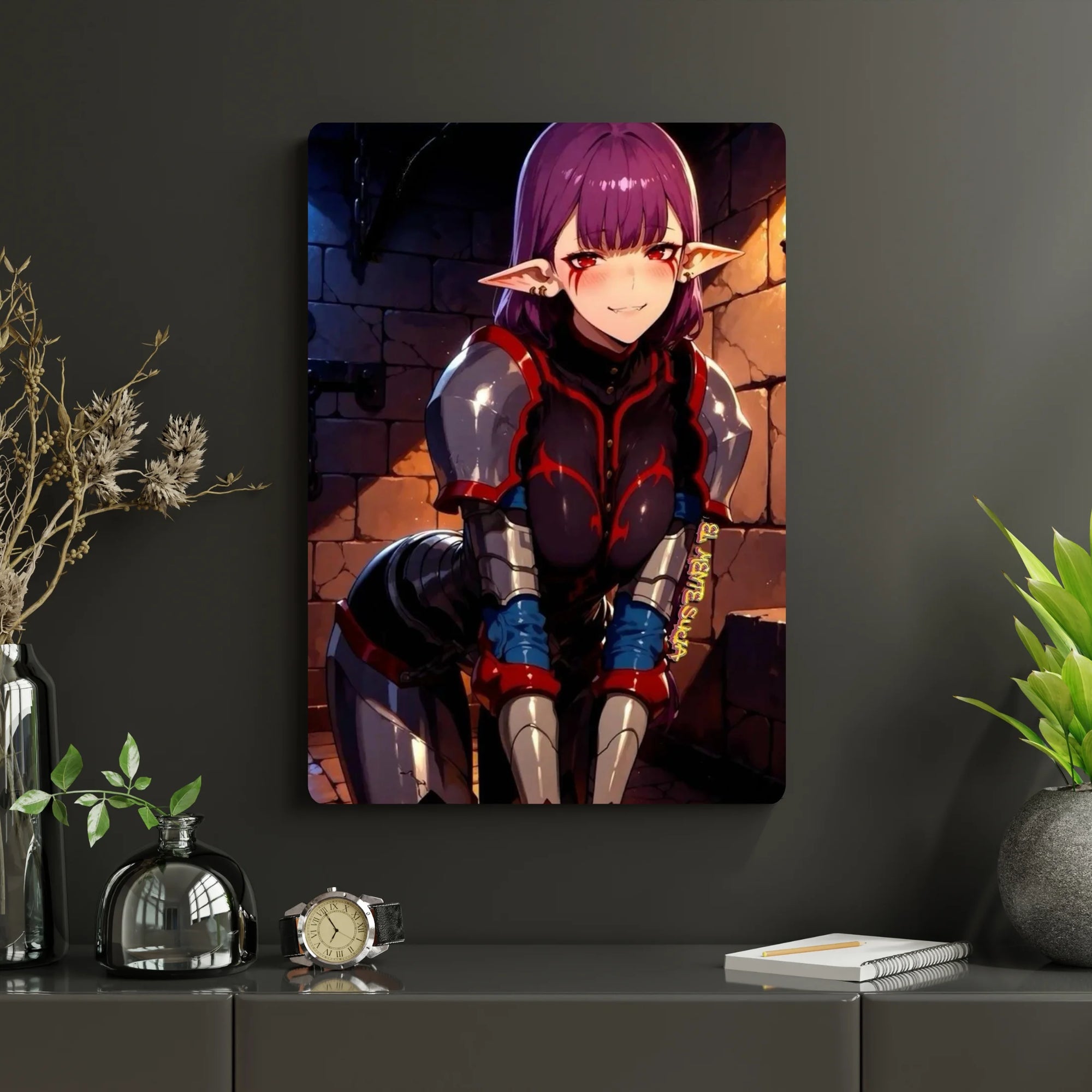 Solo Leveling – Esil Radiru Metal Poster | Glossy Finish with Hanging Strips & Metal Stand